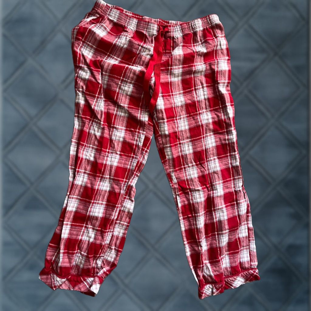 Gap VINTAGE Gap Body Women’s Lounge Pants Red Plaid L Pre-Owned Size 36" / US 14 / IT 50 - 1 Thumbnail