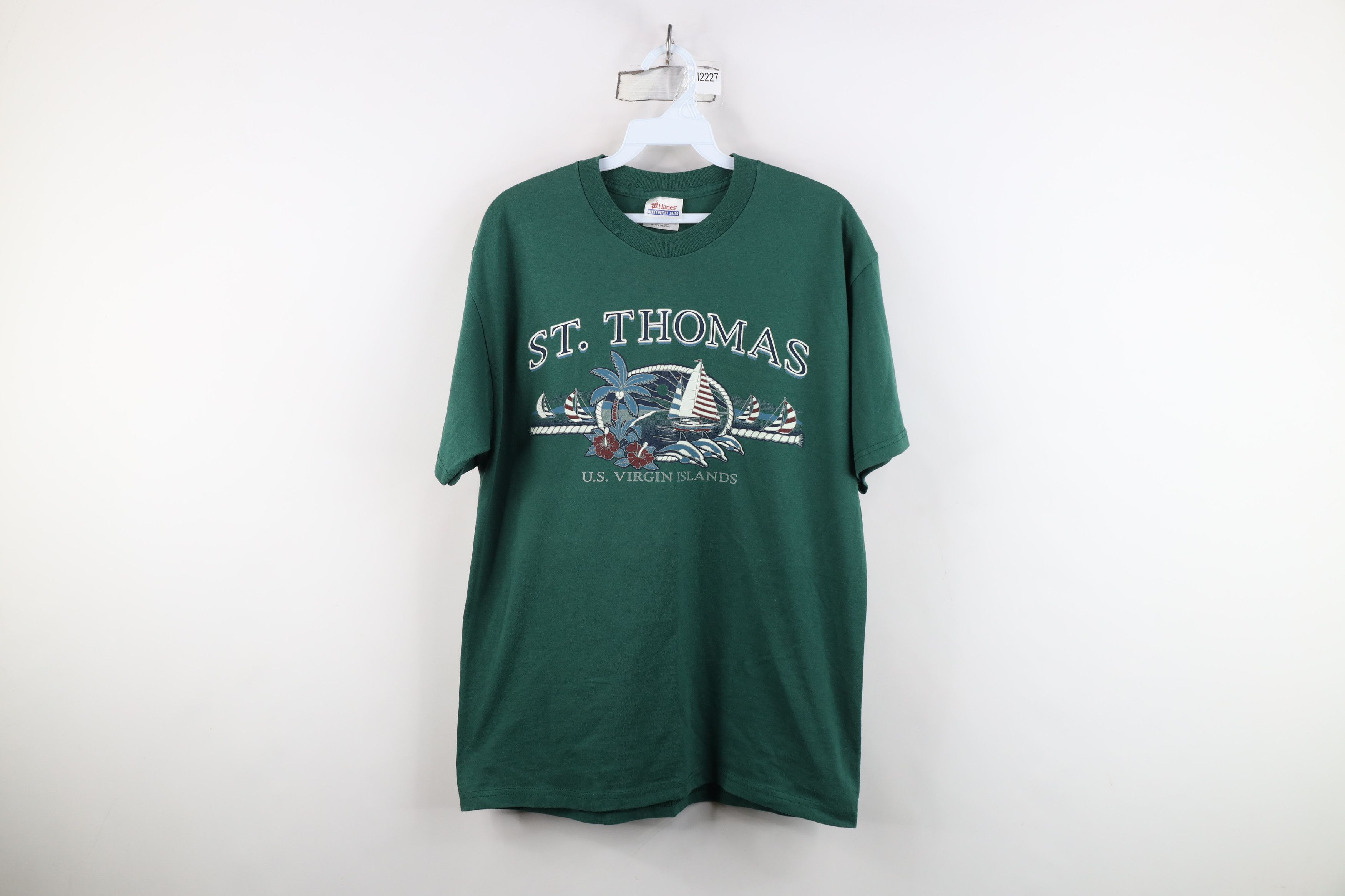 Vintage Vintage 90s Streetwear Thomas Virgin Islands Sailing T-Shirt Size US M / EU 48-50 / 2 - 1 Thumbnail