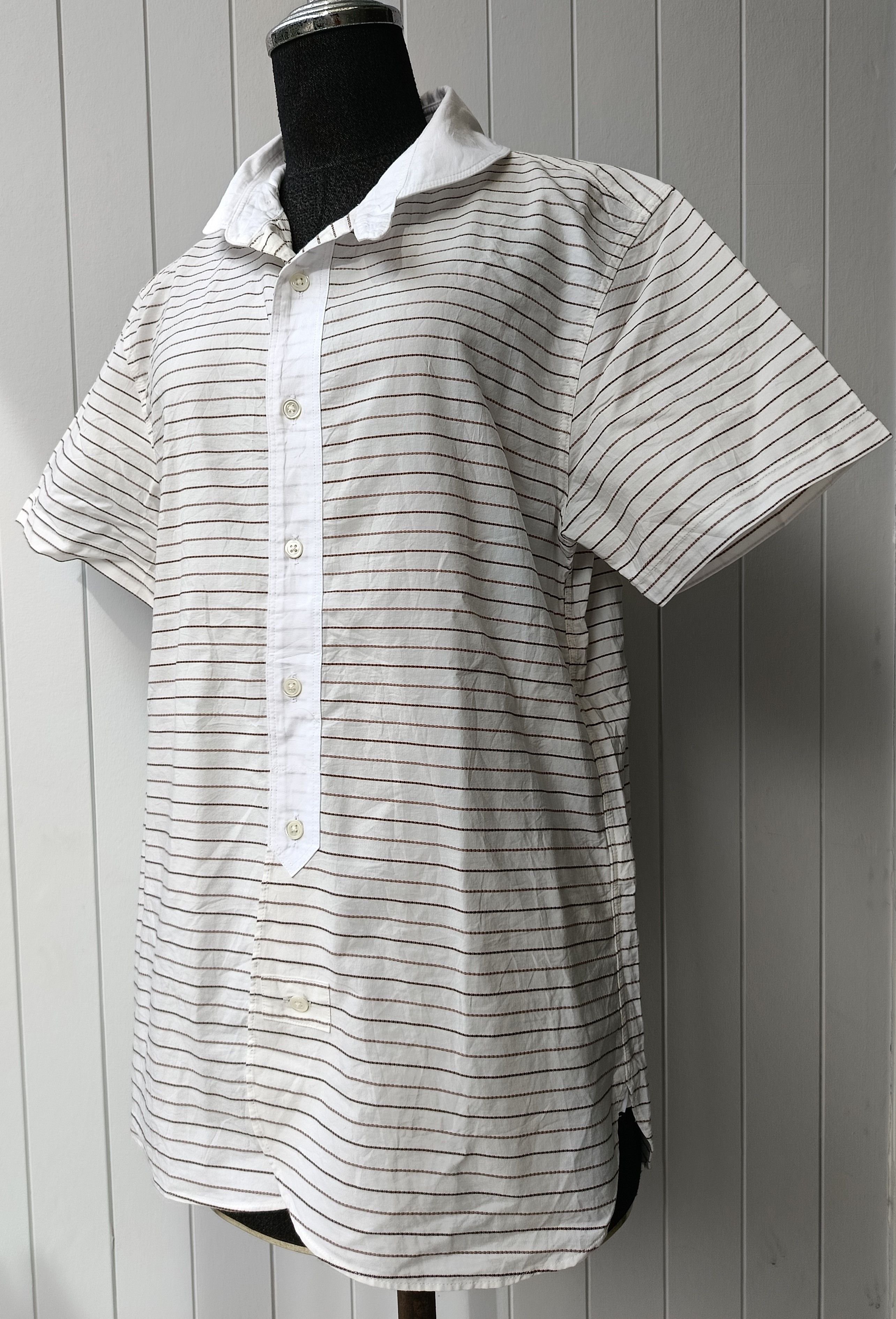 Edifice Japan Edifice 40 Japan shawl collar striped short sleeve shirt Size US M / EU 48-50 / 2 - 1 Thumbnail
