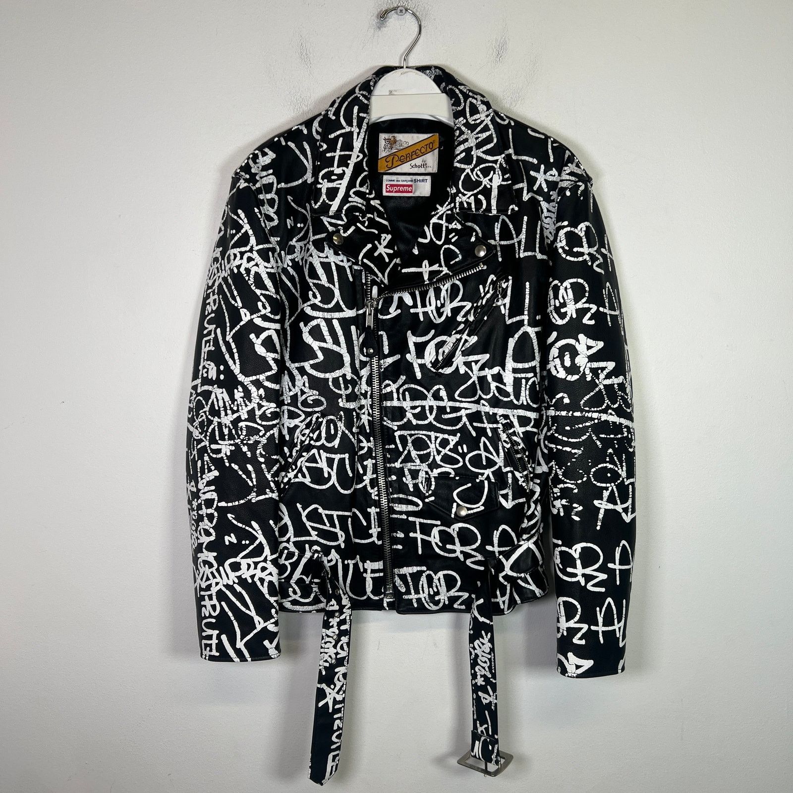 Comme des Garcons SHIRT × Schott × Supreme SupxCommeDesGarconsS. x Schott Perfecto Leather Biker Jacket Size US L / EU 52-54 / 3 - 1 Thumbnail