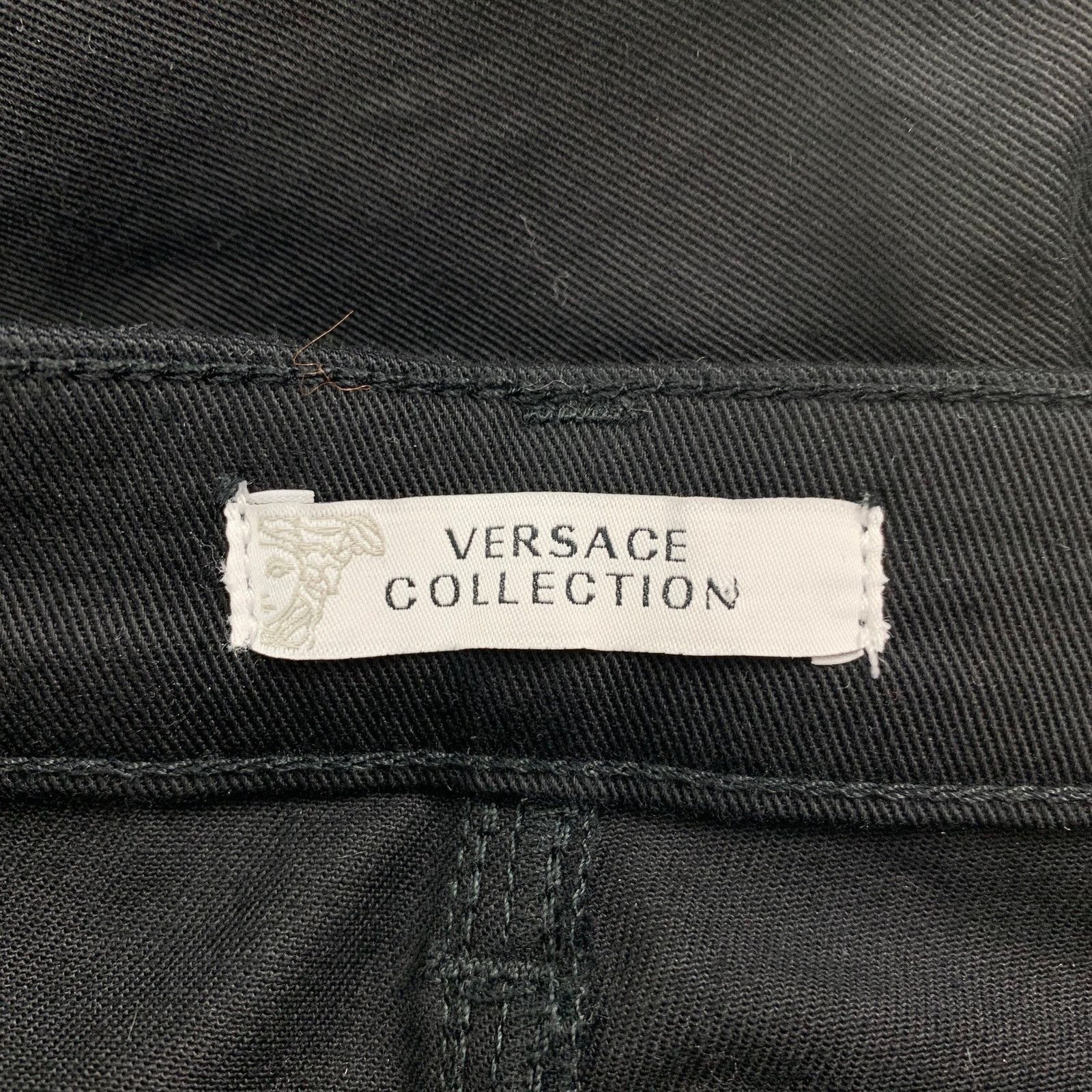 Versace VERSACE COLLECTION Black Cotton Blend Studded Skinny Jeans Size 26" / US 2 / IT 38 - 4 Thumbnail