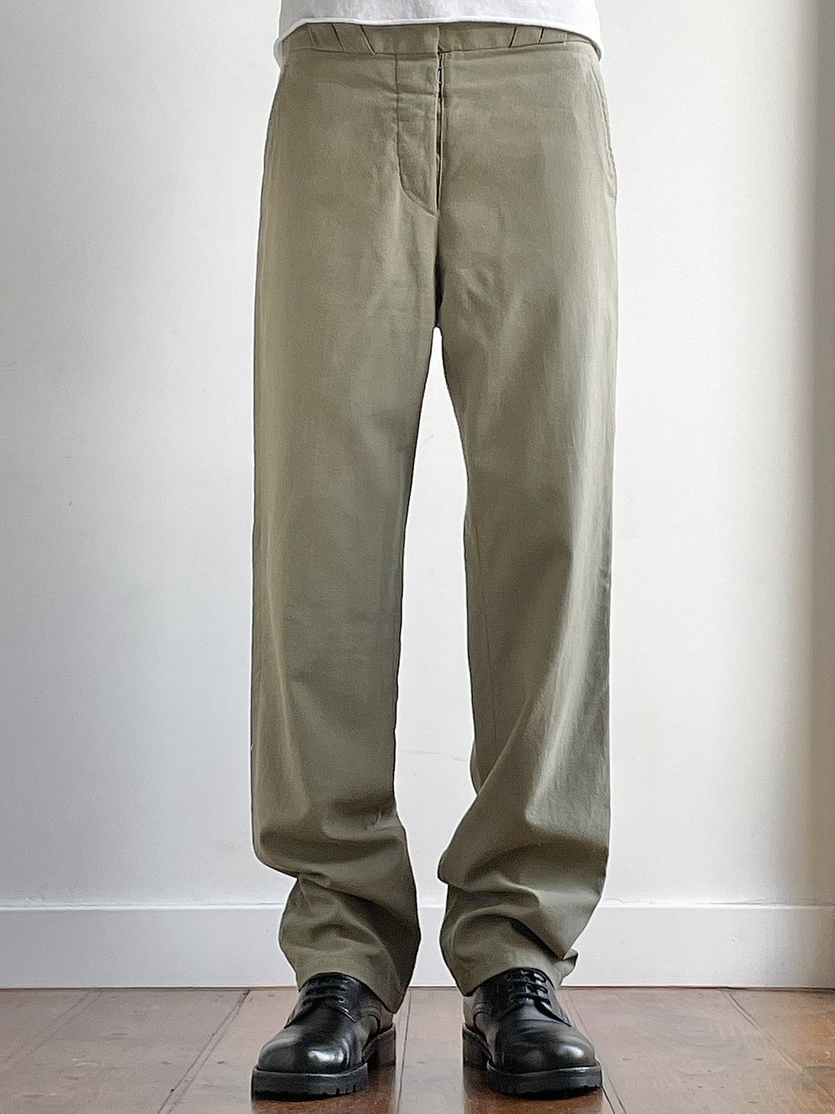 image of Maison Margiela Martin Margiela Fw07 Wool Blend Military Pants in Olive, Men's (Size 32)