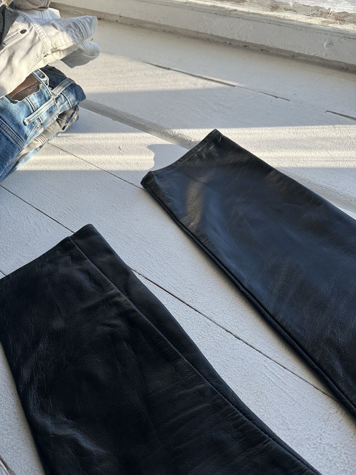 Leather HAVEBA 🚨VNTG leather pants motorcycles Black LUXURY Y2K Size 25" / US 0 / IT 36 - 14 Thumbnail