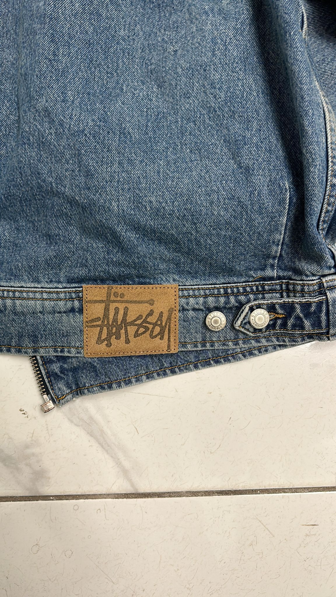 Stussy × Vintage Stussy FA23 Zip Work Jacket Denim Blue Size Large Size US L / EU 52-54 / 3 - 7 Thumbnail