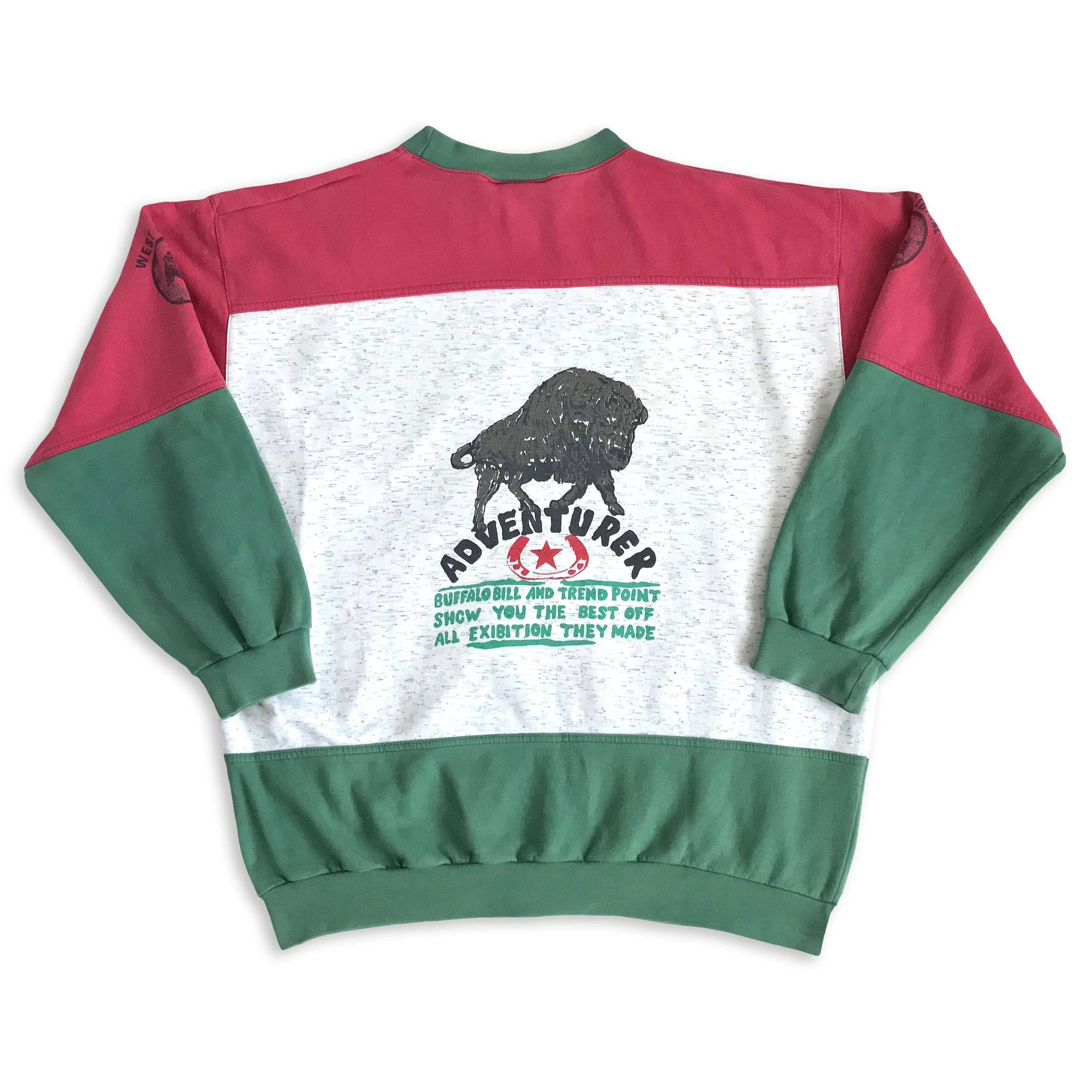 Vintage 80s 90s BUFFALO BILL Sweatshirt Western Cowboy Crewneck Boxy Size US XL / EU 56 / 4 - 3 Thumbnail