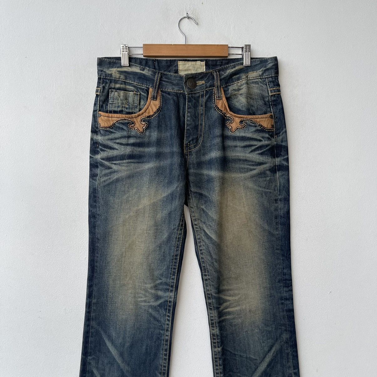 Lolita Jeans Archival Lolita Jeans Fleur-de-lis Suede Patchwork Denim Size US 30 / EU 46 - 3 Thumbnail