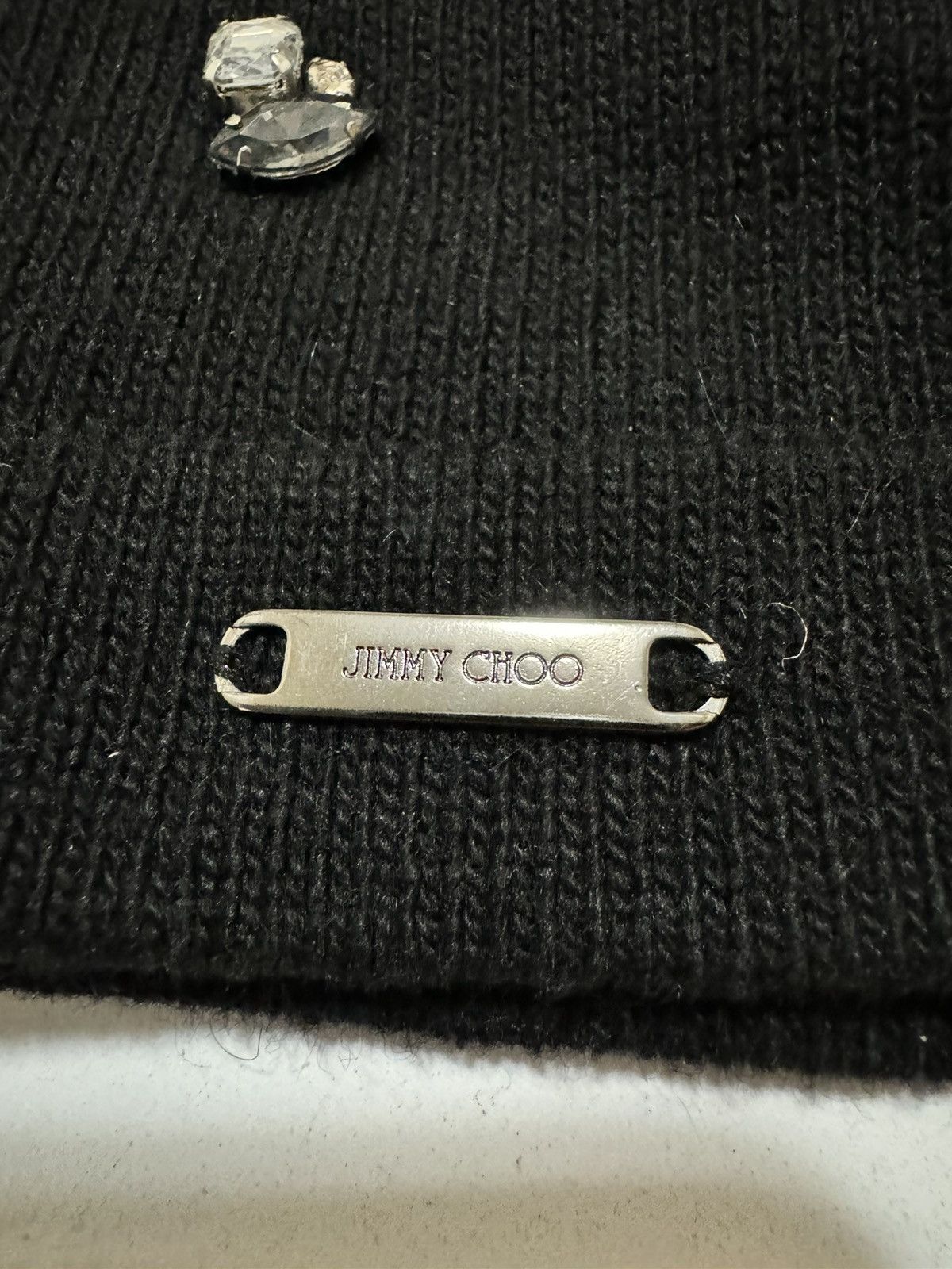 Jimmy Choo Jimmy Choo Black Crystal Embellished Beanie Size ONE SIZE - 3 Thumbnail
