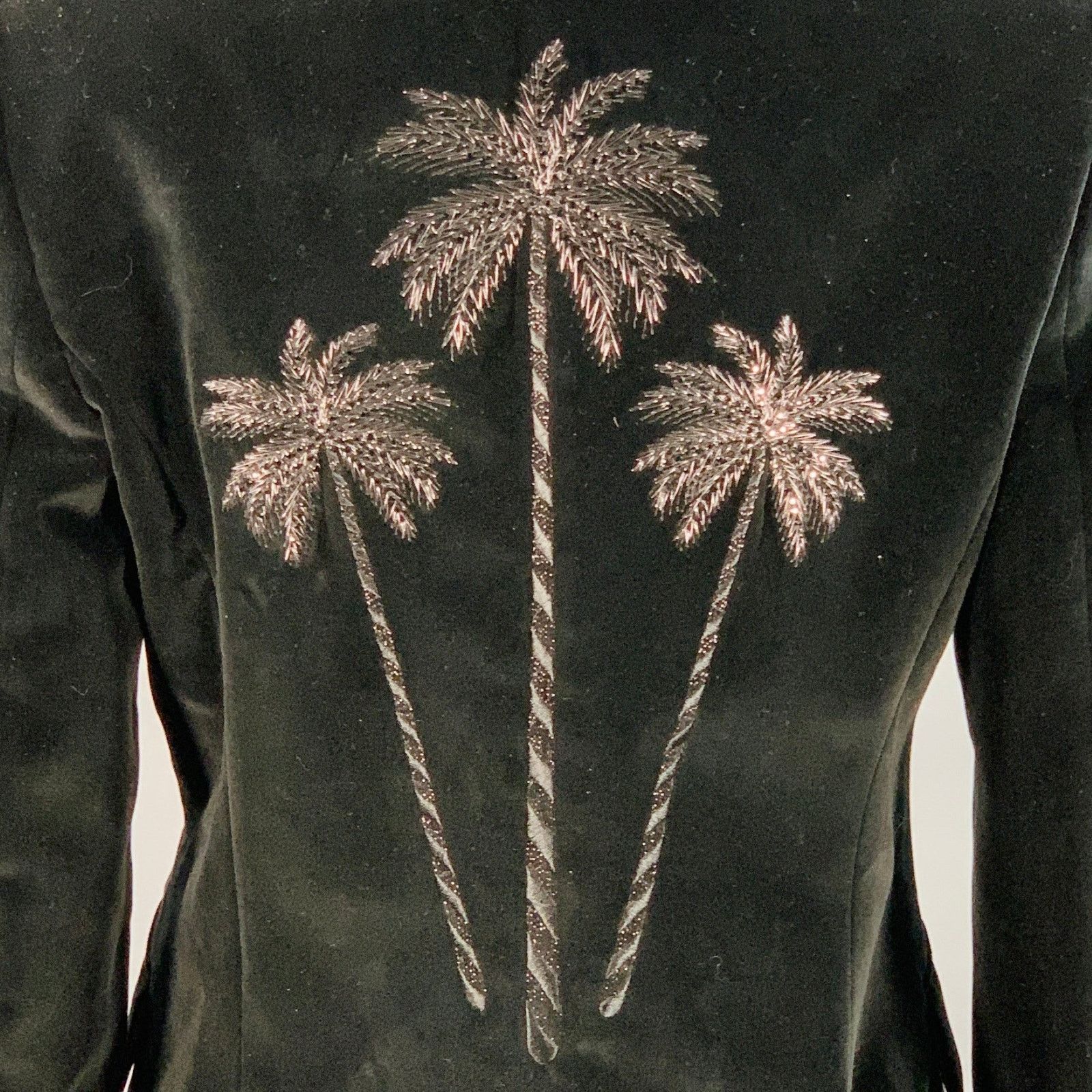 Johanna Ortiz Herencias del Alma Black Cotton Velvet Double Breasted Coat Size S / US 4 / IT 40 - 6 Thumbnail