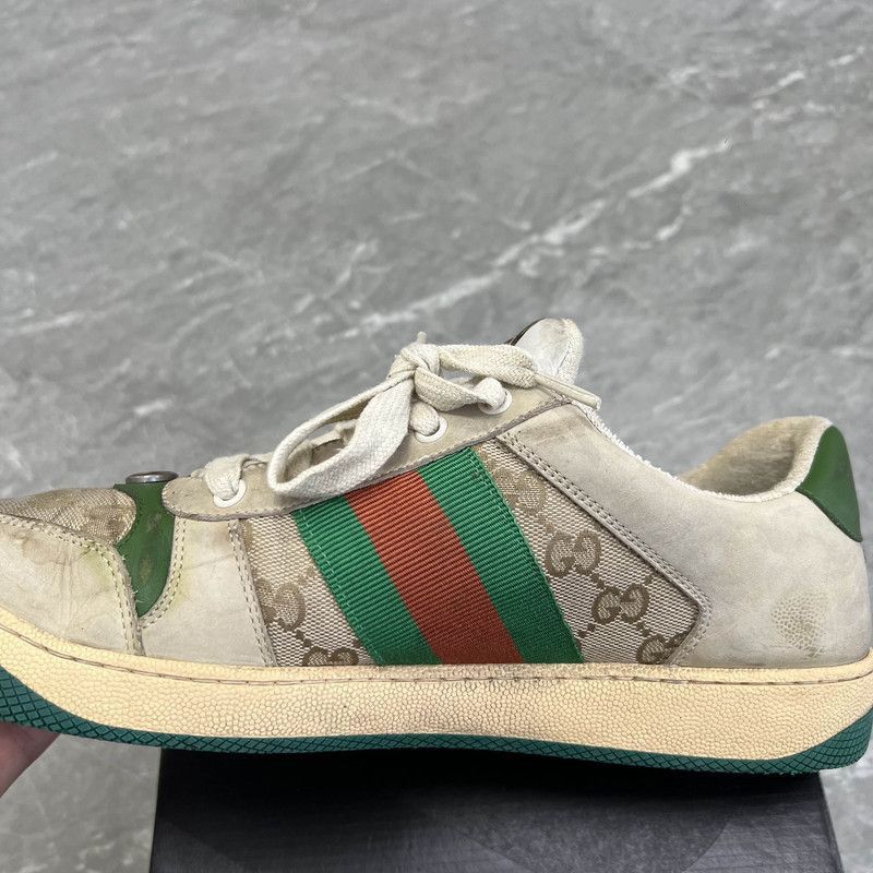 Gucci Gucci Screener Vintage Leather Sneakers for Men - Size US 10.5 / EU 43-44 - 6 Thumbnail