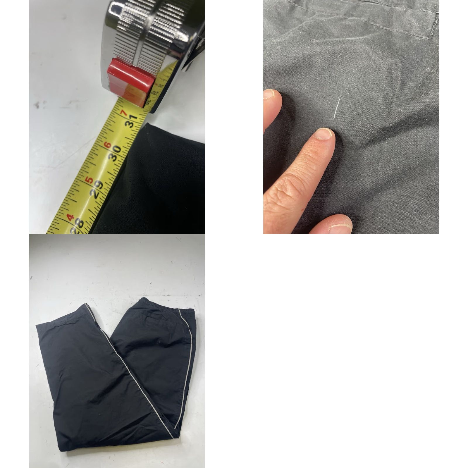 Nike VINTAGE Nike Track Pants Men L Track Pants Black Nylon Polyester Zip Striped Elastic Waist Lined Pockets Baggy Regular Straight Size US 33 - 8 Thumbnail