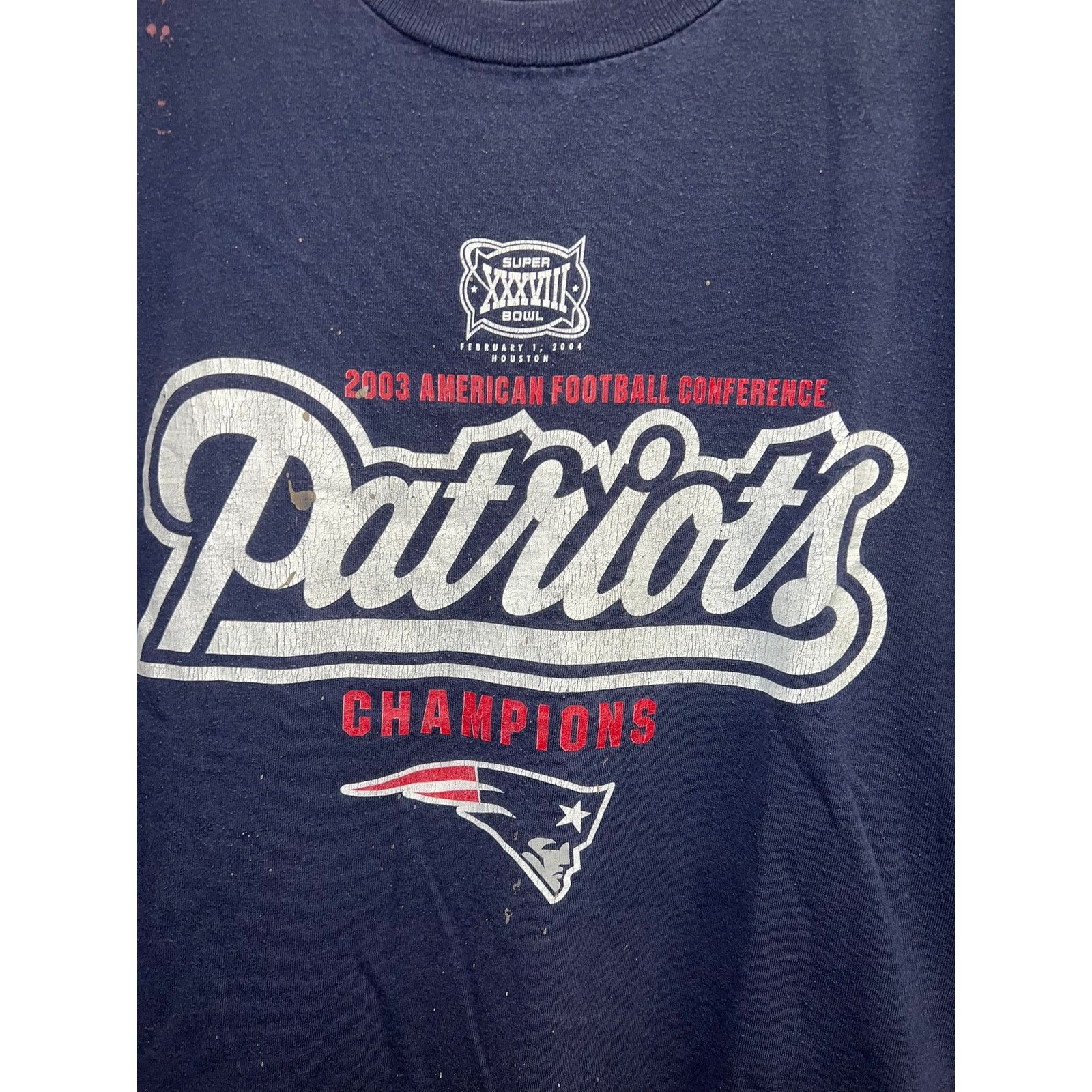 Delta Vintage New England Patriots Shirt Super Bowl AFC Tee 2003 Size US M / EU 48-50 / 2 - 2 Thumbnail