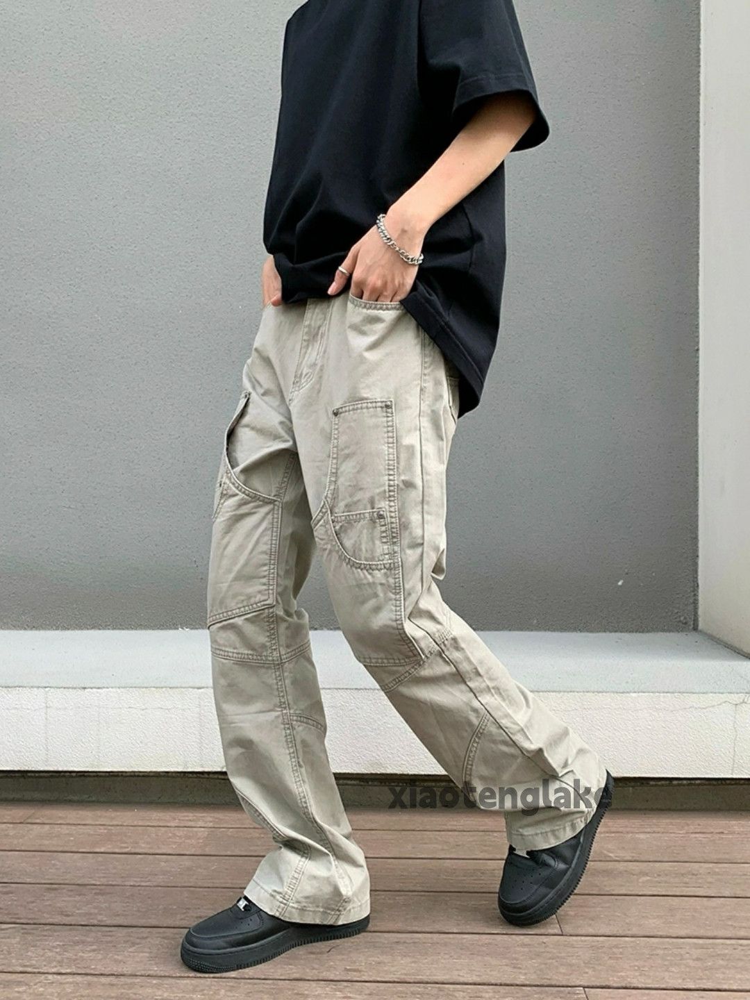 Designer × Japanese Brand × Vintage washed faded utility punk yuppie bootcut patchwork pants Size US 30 / EU 46 - 1 Thumbnail