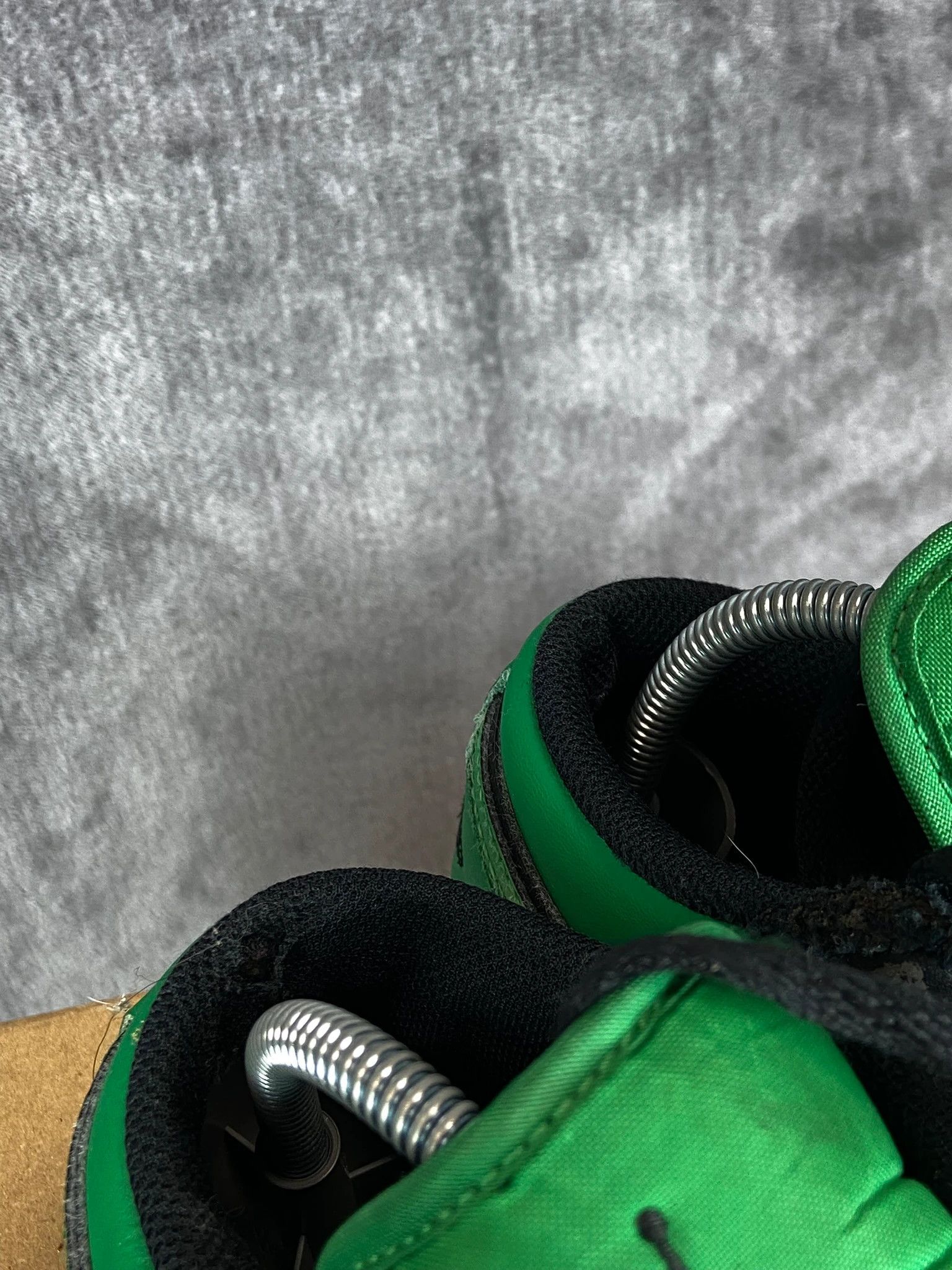 Nike Air Jordan 1 Low Black Green Sneakers 38.5 Size US 5.5 / EU 38 - 8 Thumbnail