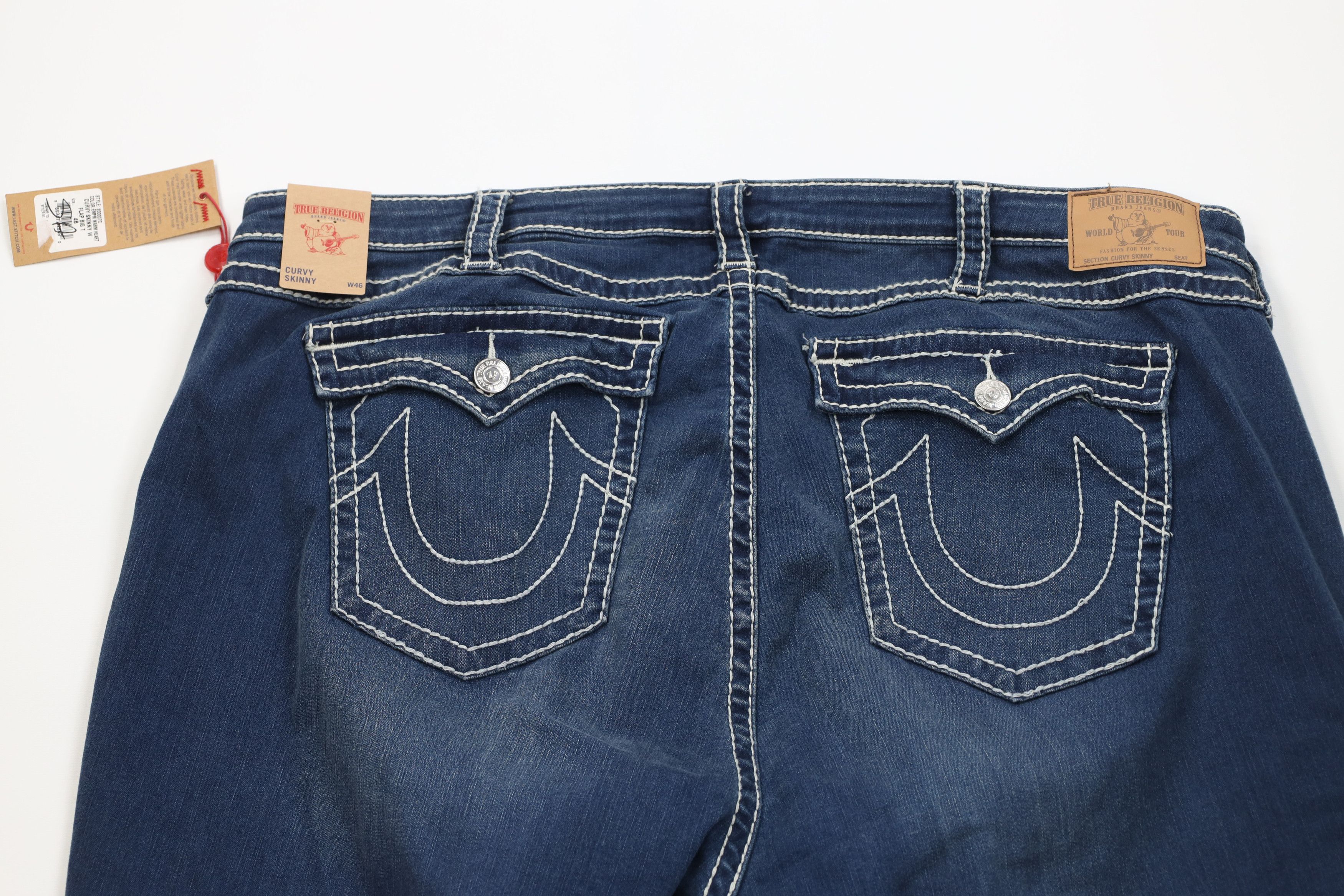True Religion New True Religion Stitch Curvy Skinny Flap Big T Denim Jeans Size 34" / US 12 / IT 48 - 10 Thumbnail