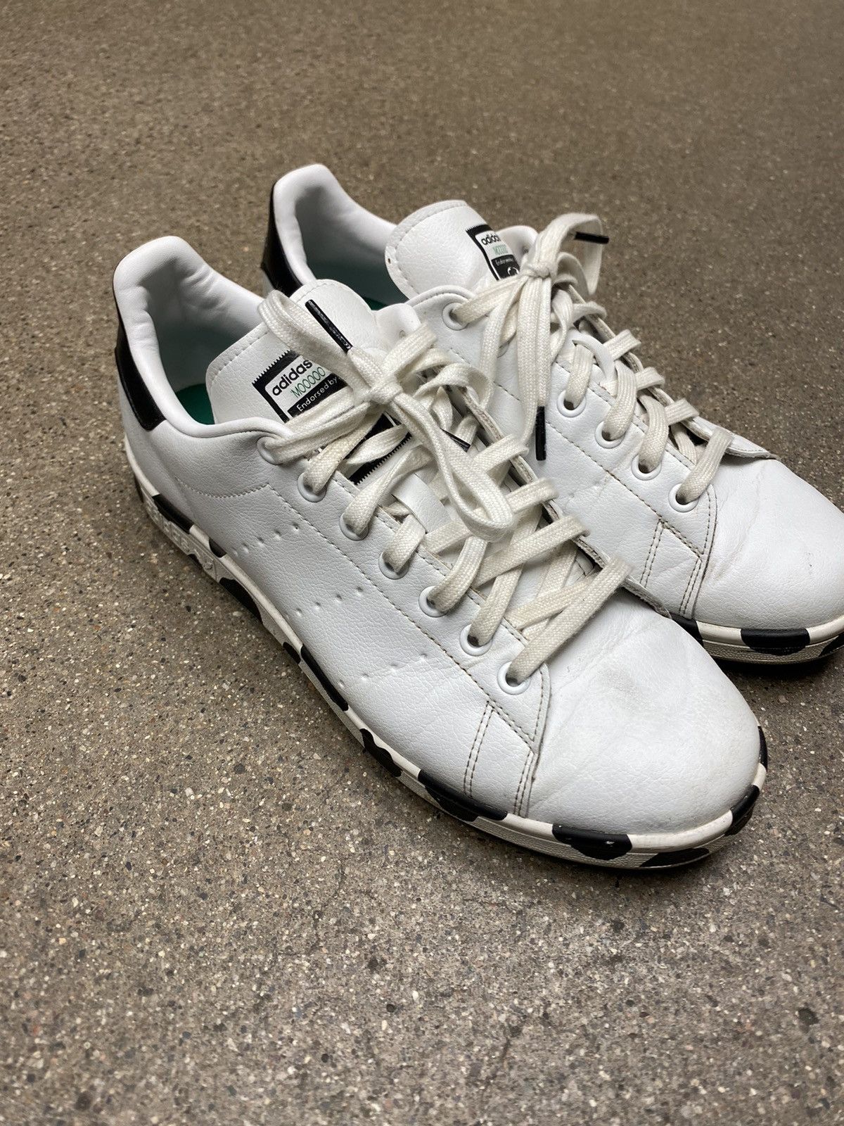 image of Adidas Stan Smith Primegreen Le Spikeless Golf Shoes in White, Men's (Size 9.5)