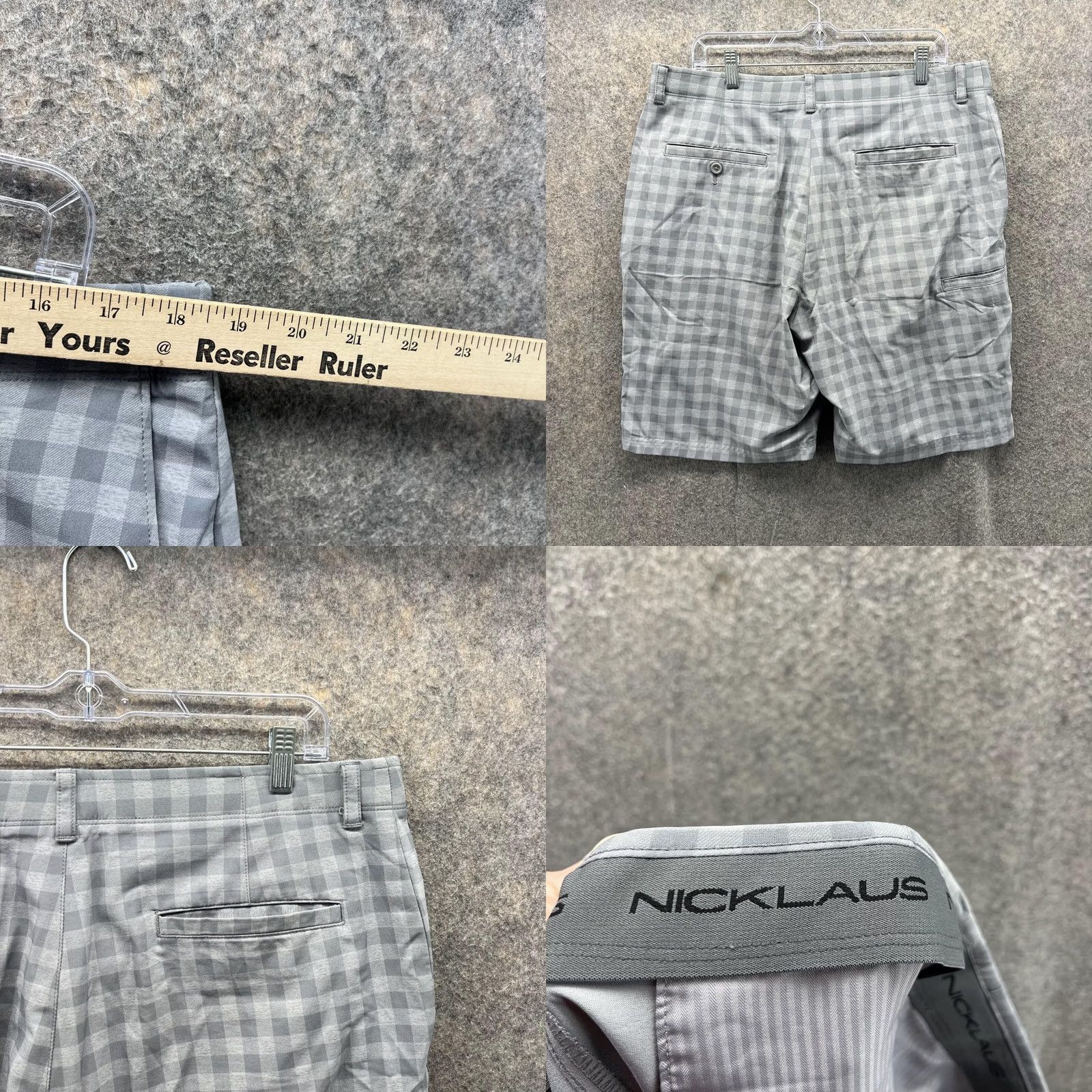 Vintage Jack Nicklaus Shorts Men 36 Gray Chino Flat Front Polyester Casual Vintage No Size US 36 / EU 52 - 8 Thumbnail