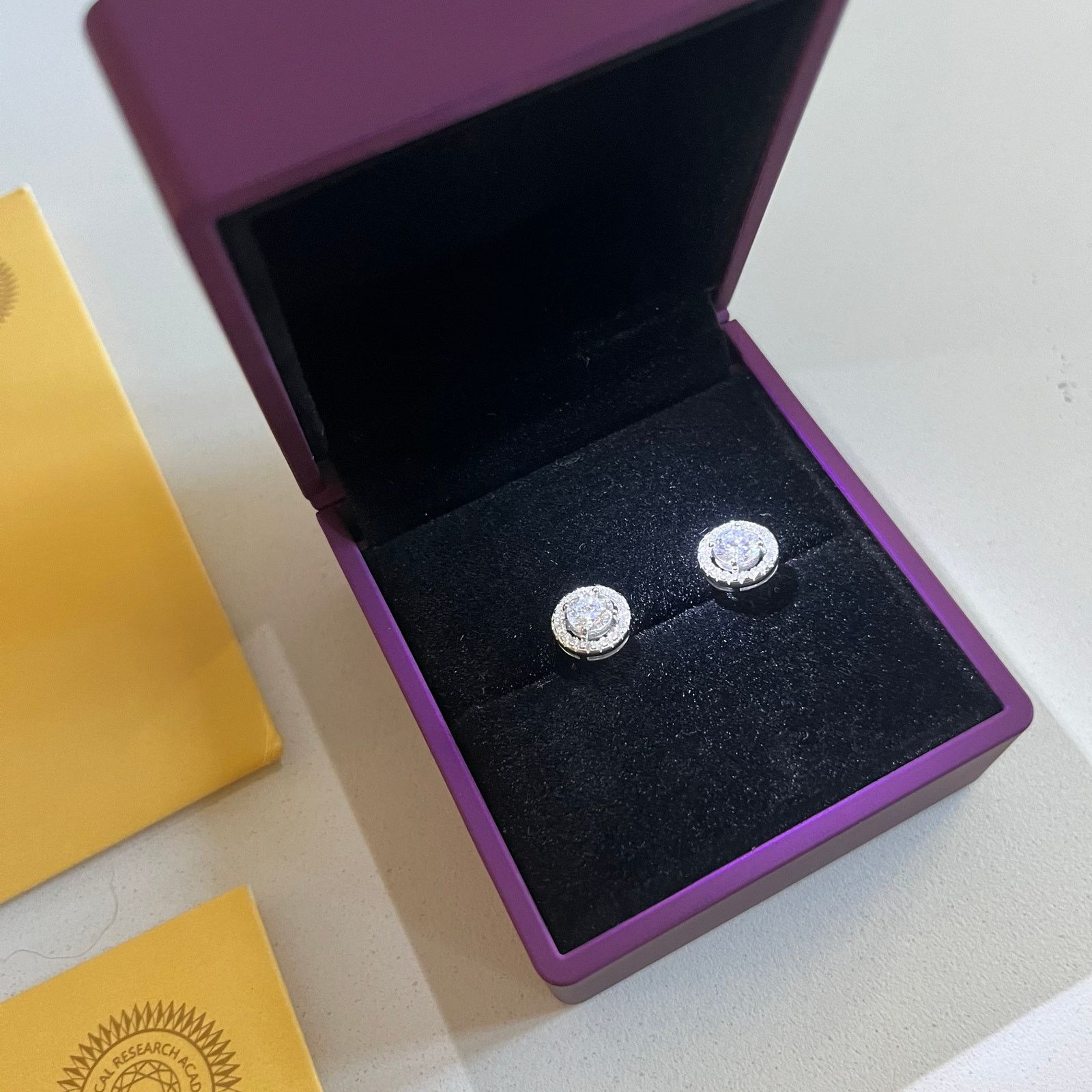 Unknown London Moissanite Halo Earrings, OVER 1 cttw, COA Included 2x Size ONE SIZE - 3 Thumbnail