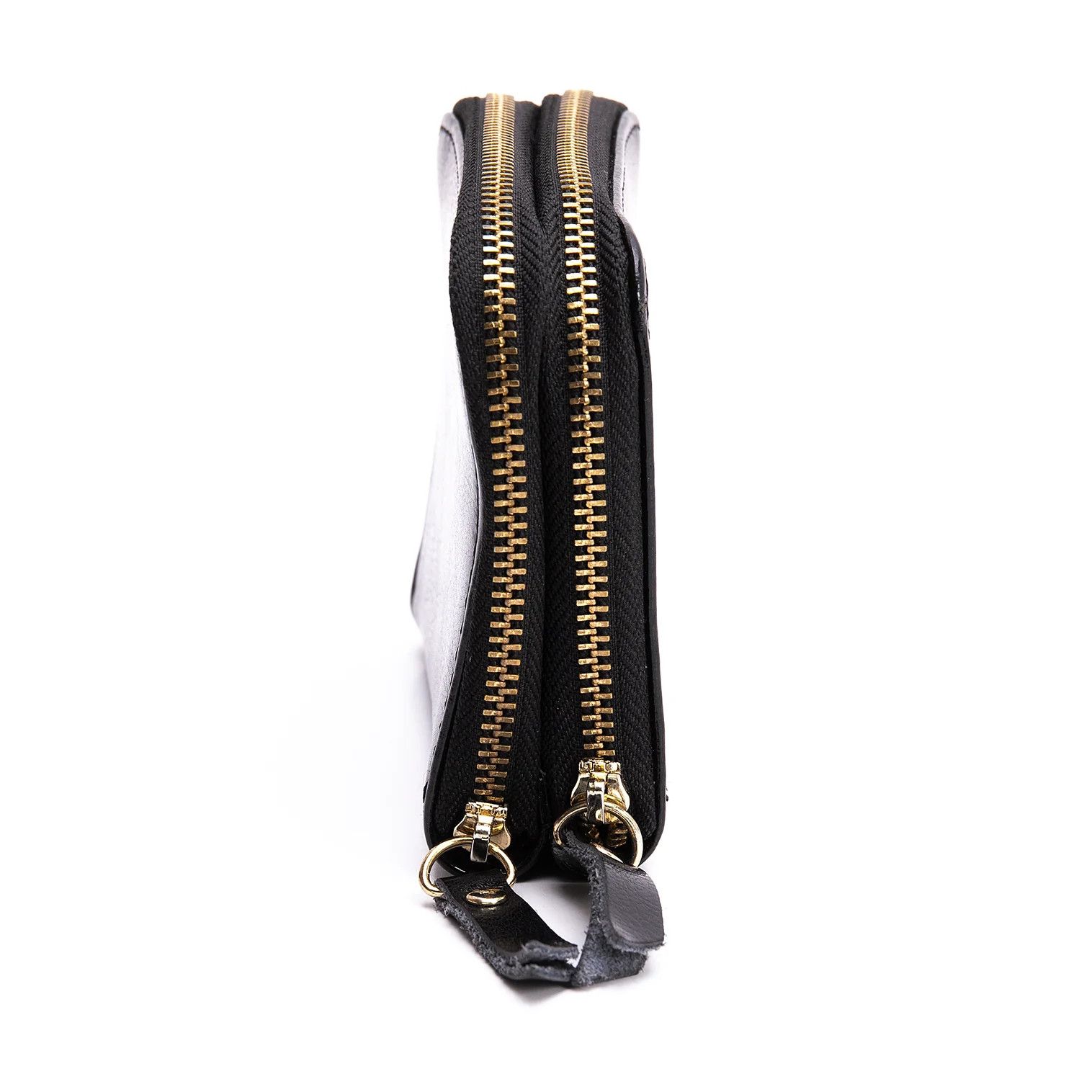 Yohji Yamamoto Double Zip Leather Wallet in Black Size ONE SIZE - 2 Thumbnail