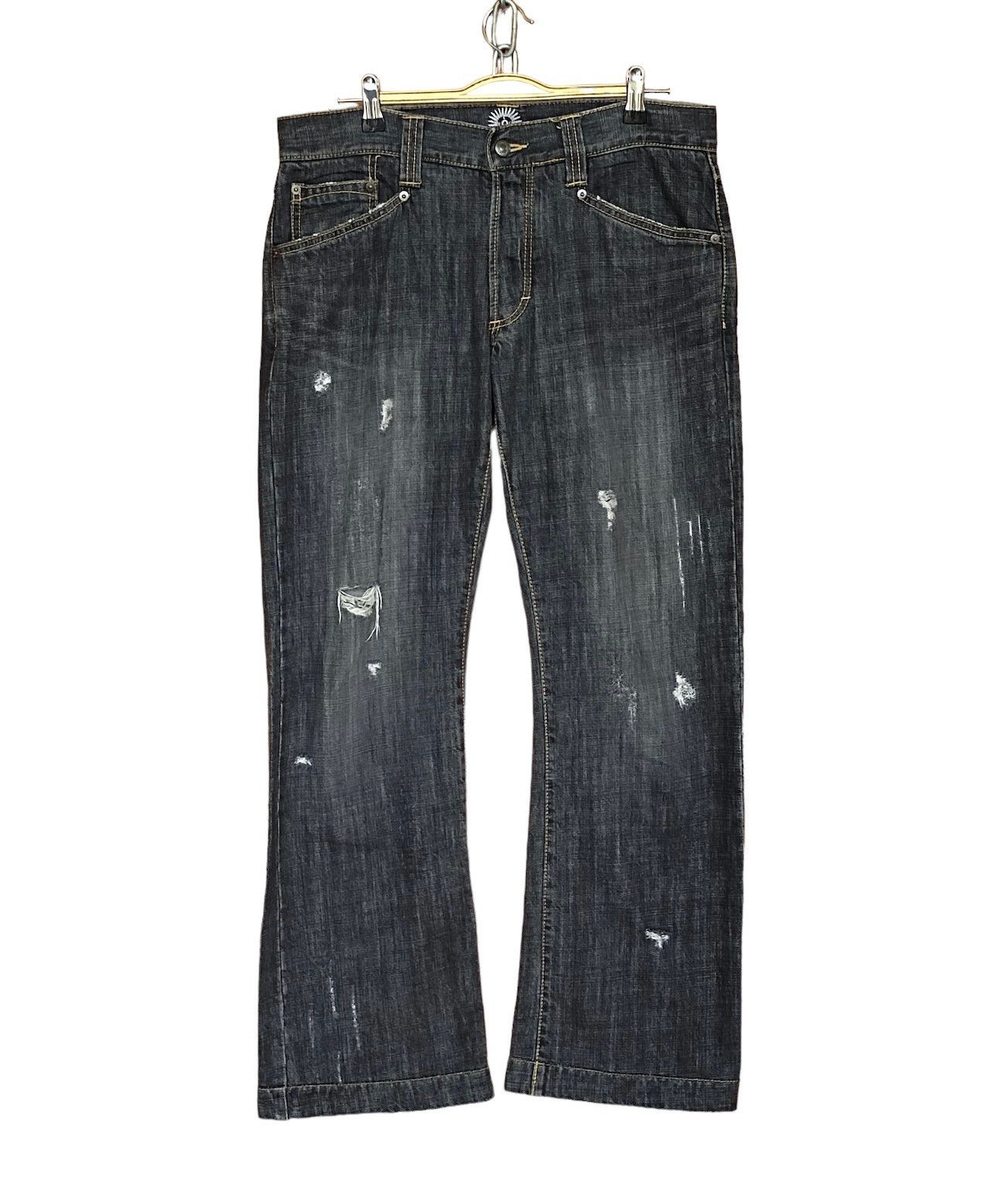 If Six Was Nine Flare Jeans EPOCA UOMO Scrape Shred Design Denim Jeans ...