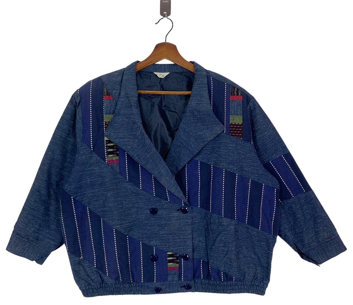 Indigo × Issey Miyake × Japanese Brand VINTAGE INDIGO SASSIKO BORO BUTTON JACKET Size US M / EU 48-50 / 2 - 1 Thumbnail