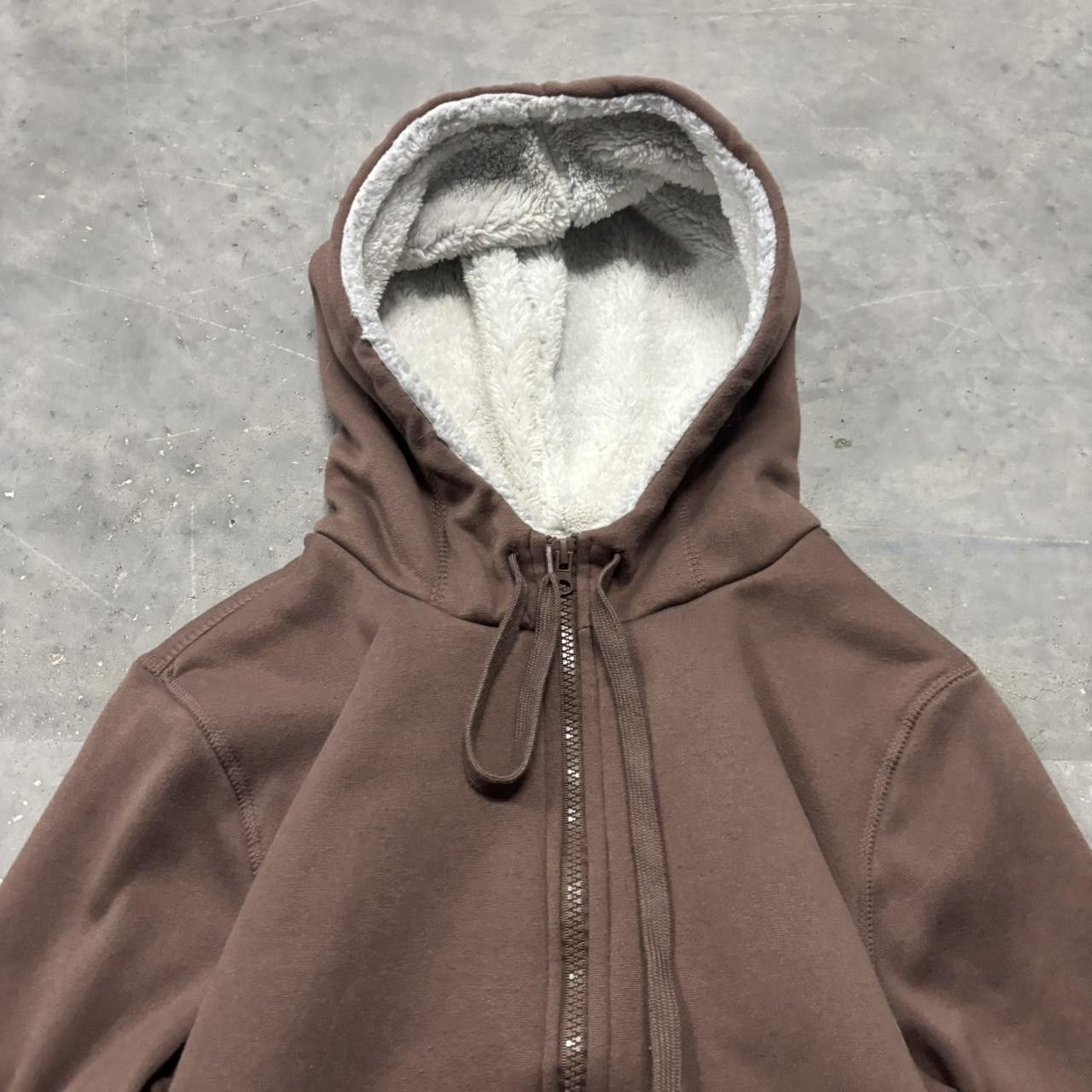 Aeropostale × Vintage Vintage Y2K/2000s Cute Brown Soft Sherpa Lined Zip Up Hoodie! Size M / US 6-8 / IT 42-44 - 2 Thumbnail