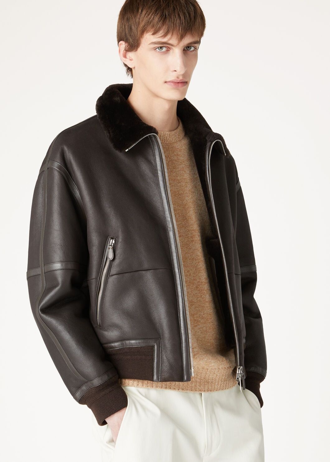Loro Piana o1srvl11e0925 Peter Bomber Jacket in Dark Brown Size US S / EU 44-46 / 1 - 4 Thumbnail