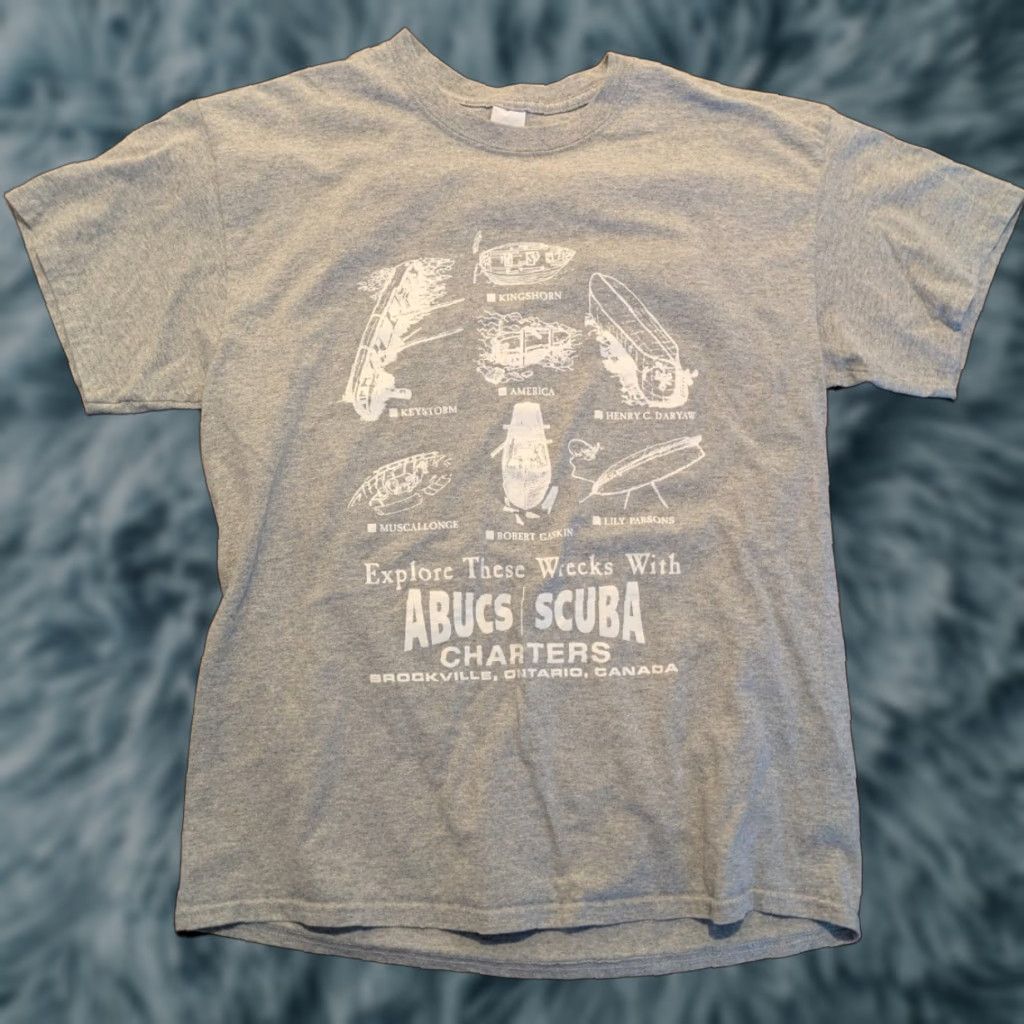 Gildan ABUCS Scuba Diving Charters Brockville Ontario Shipwrecks T Shirt Large Size US L / EU 52-54 / 3 - 1 Thumbnail