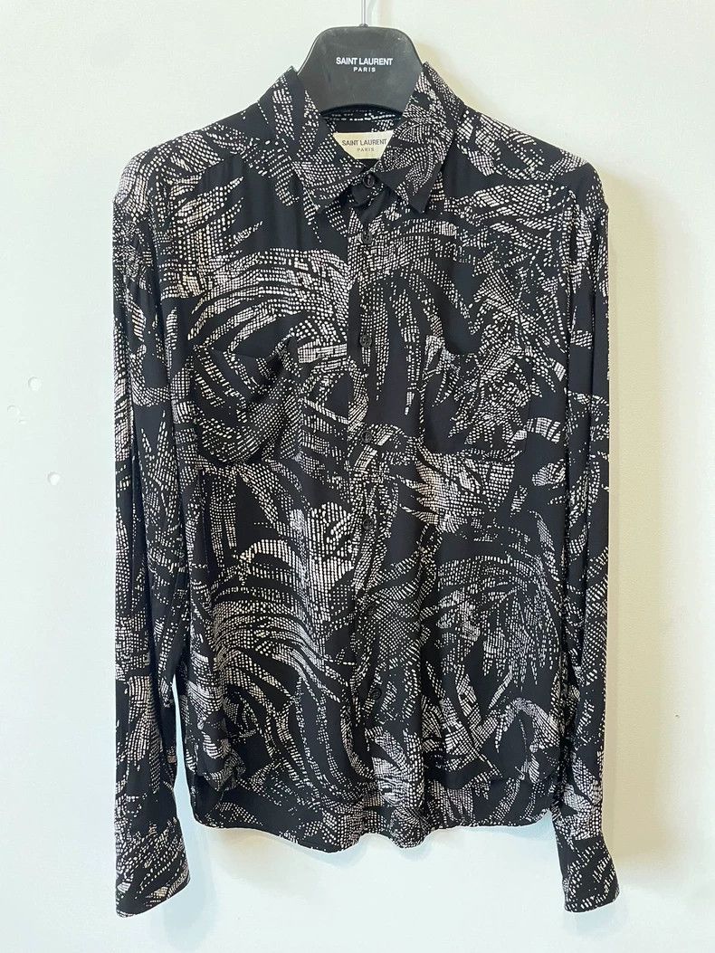 Saint Laurent Paris Saint Laurent Long Sleeve Silk Shirt Size US S / EU 44-46 / 1 - 1 Thumbnail