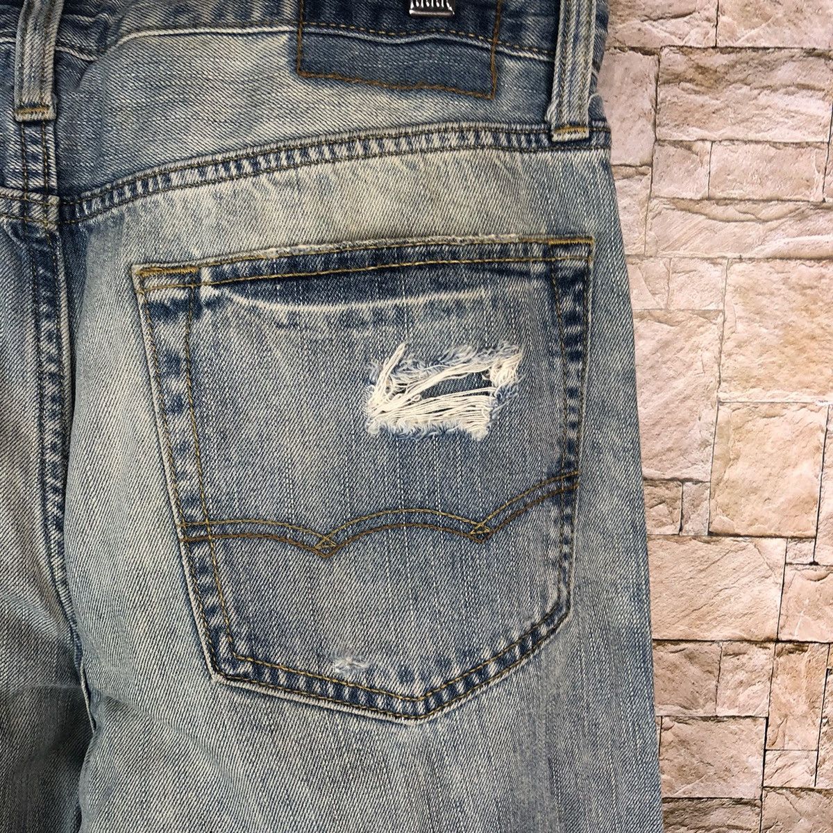 Japanese Brand Eagle American Outfitters Distressed Denim Pants #A1042 Size US 32 / EU 48 - 18 Thumbnail