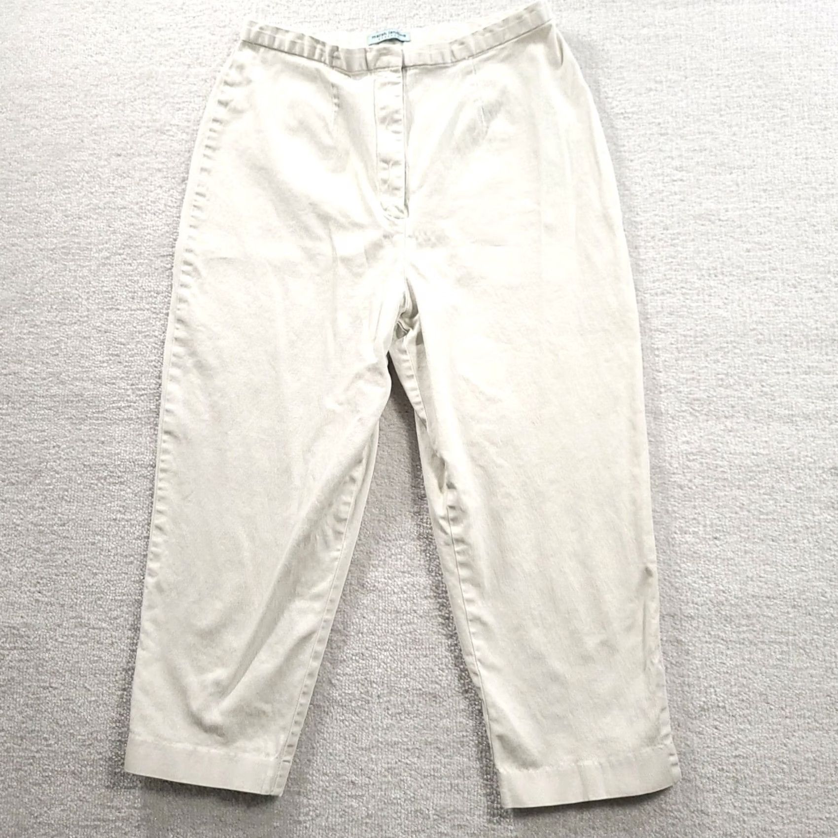 Vintage Marsh Landing Womens Cropped Pants White Pockets Stretch Capris Size 28" / US 6 / IT 42 - 2 Thumbnail