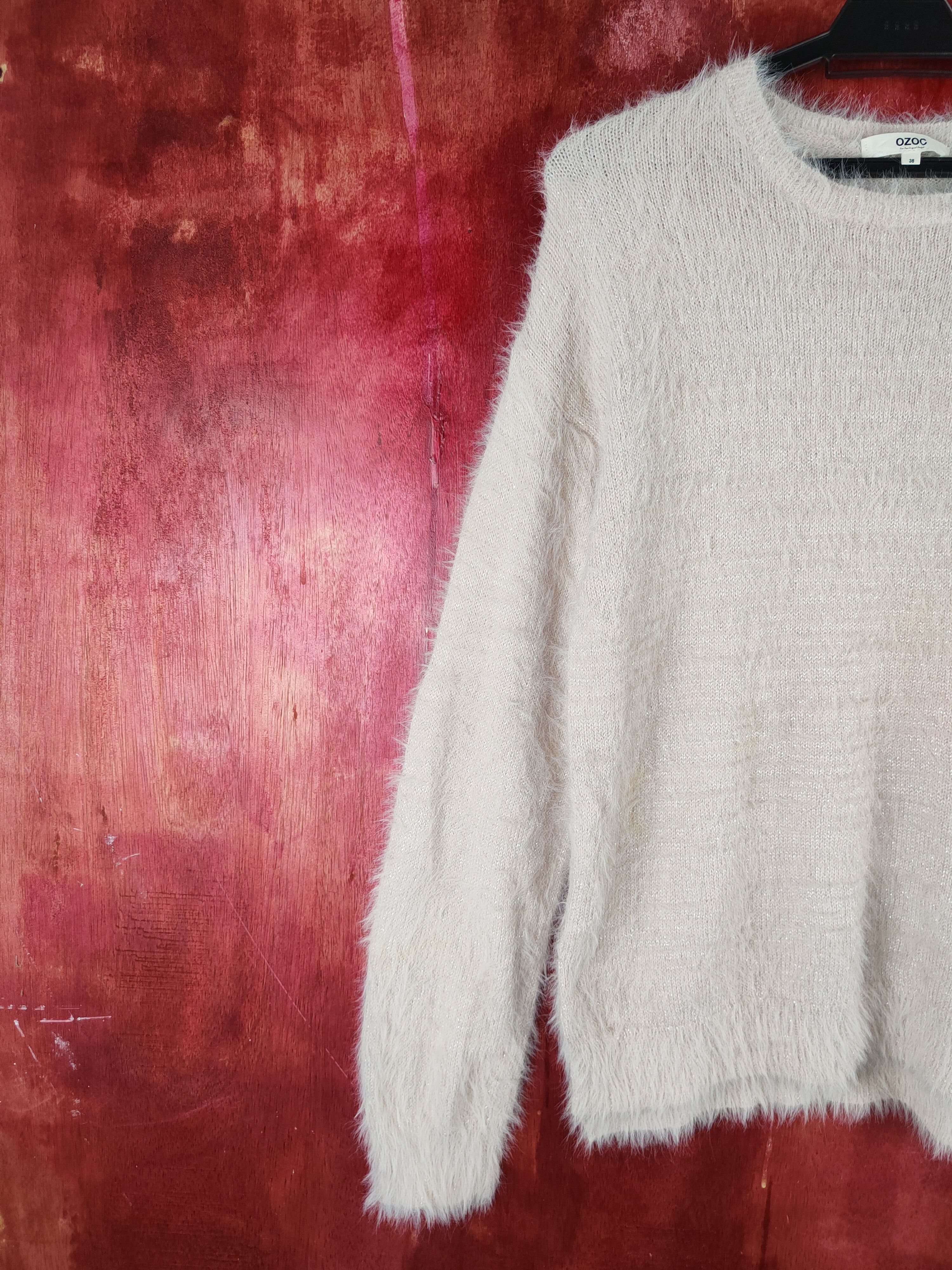 Homespun Knitwear OZOC Peach Shag Shaggy Fur Mohair Knitwear #S1977 Size M / US 6-8 / IT 42-44 - 3 Thumbnail