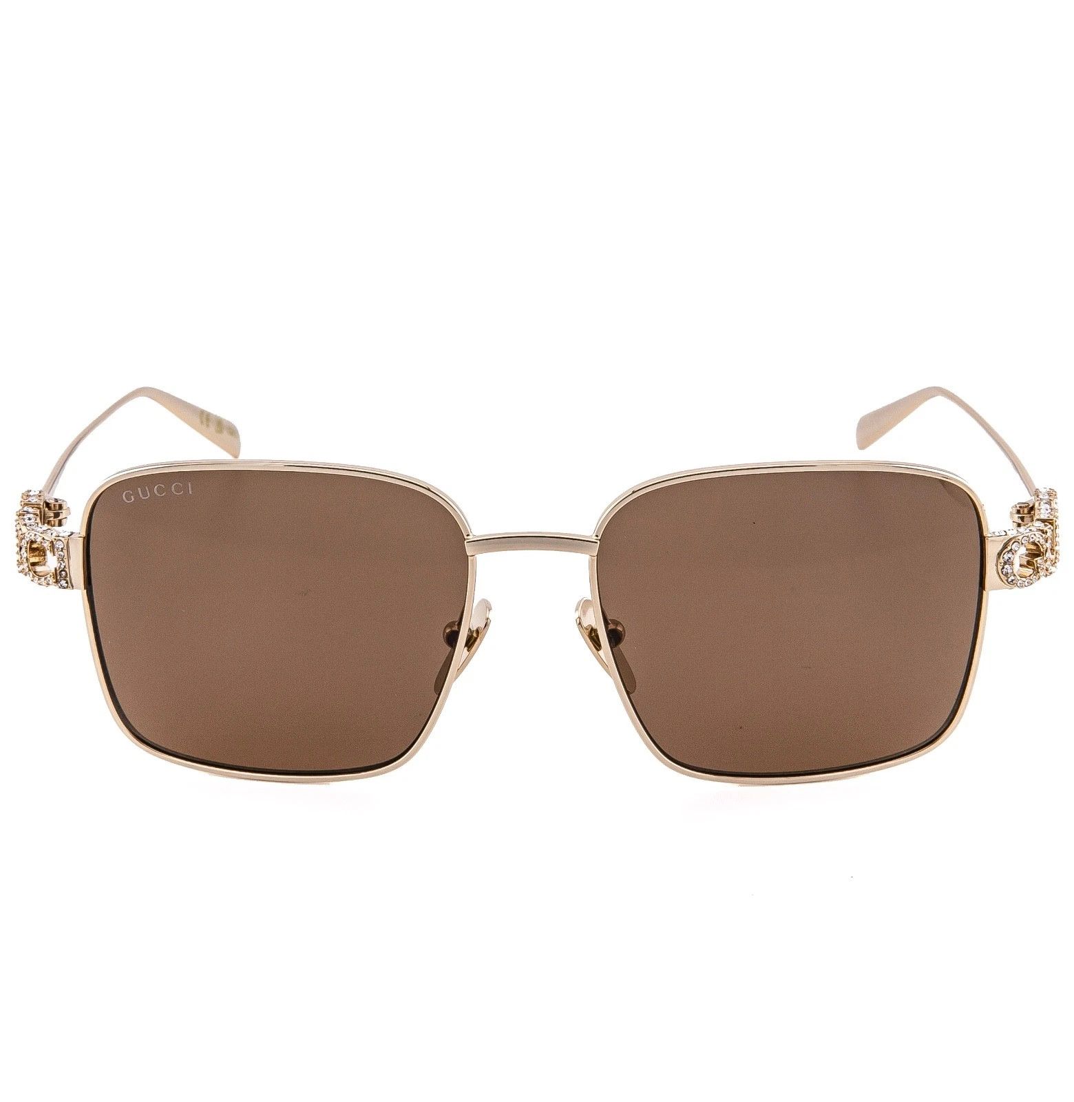 Gucci GUCCI 1937 Gg1937S Gold Brown Crystal Logo Metal 002 Size ONE SIZE - 5 Thumbnail