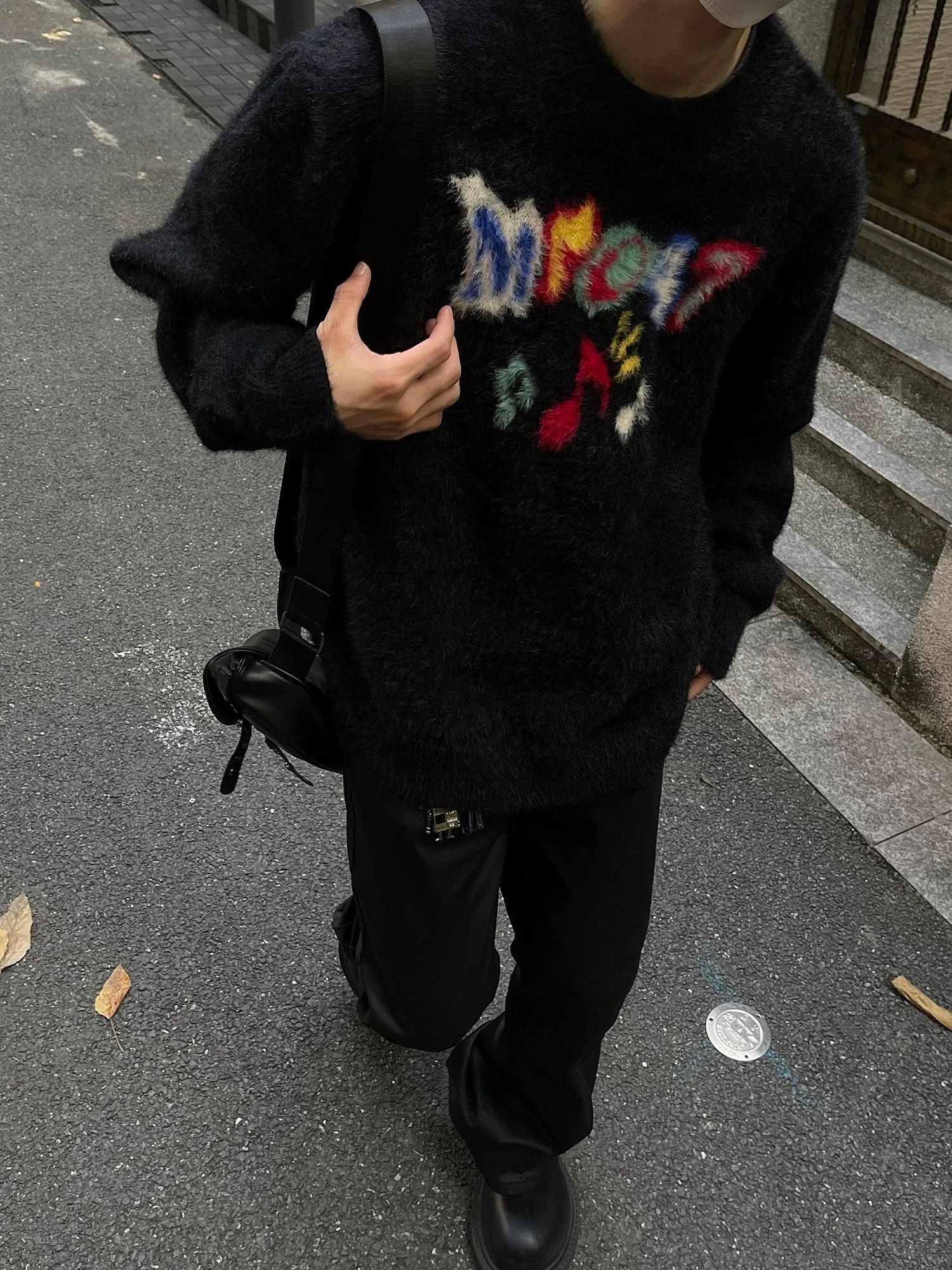 Japanese Brand × Vintage Flaming Black Sweater Size US S / EU 44-46 / 1 - 3 Thumbnail