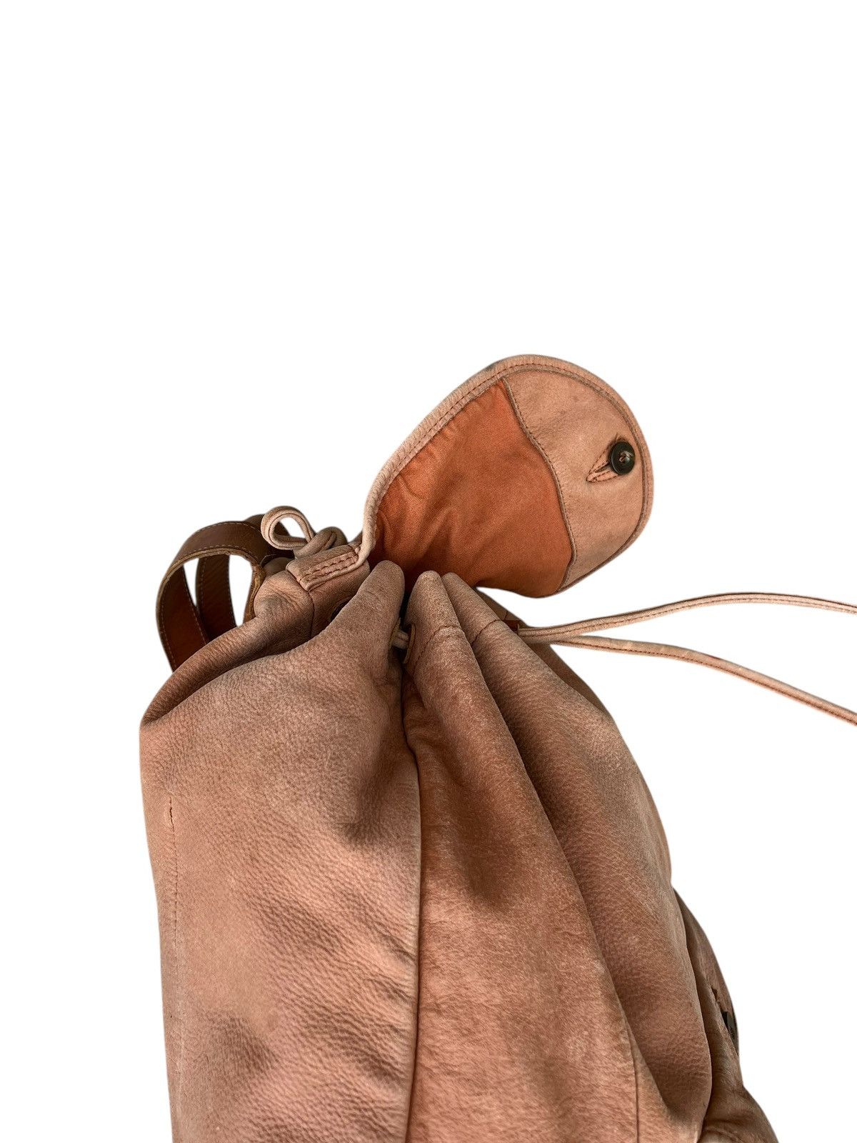 Leather Vintage COCARDE Japan Faded Patina Leather Backpack Bag Size ONE SIZE - 17 Thumbnail