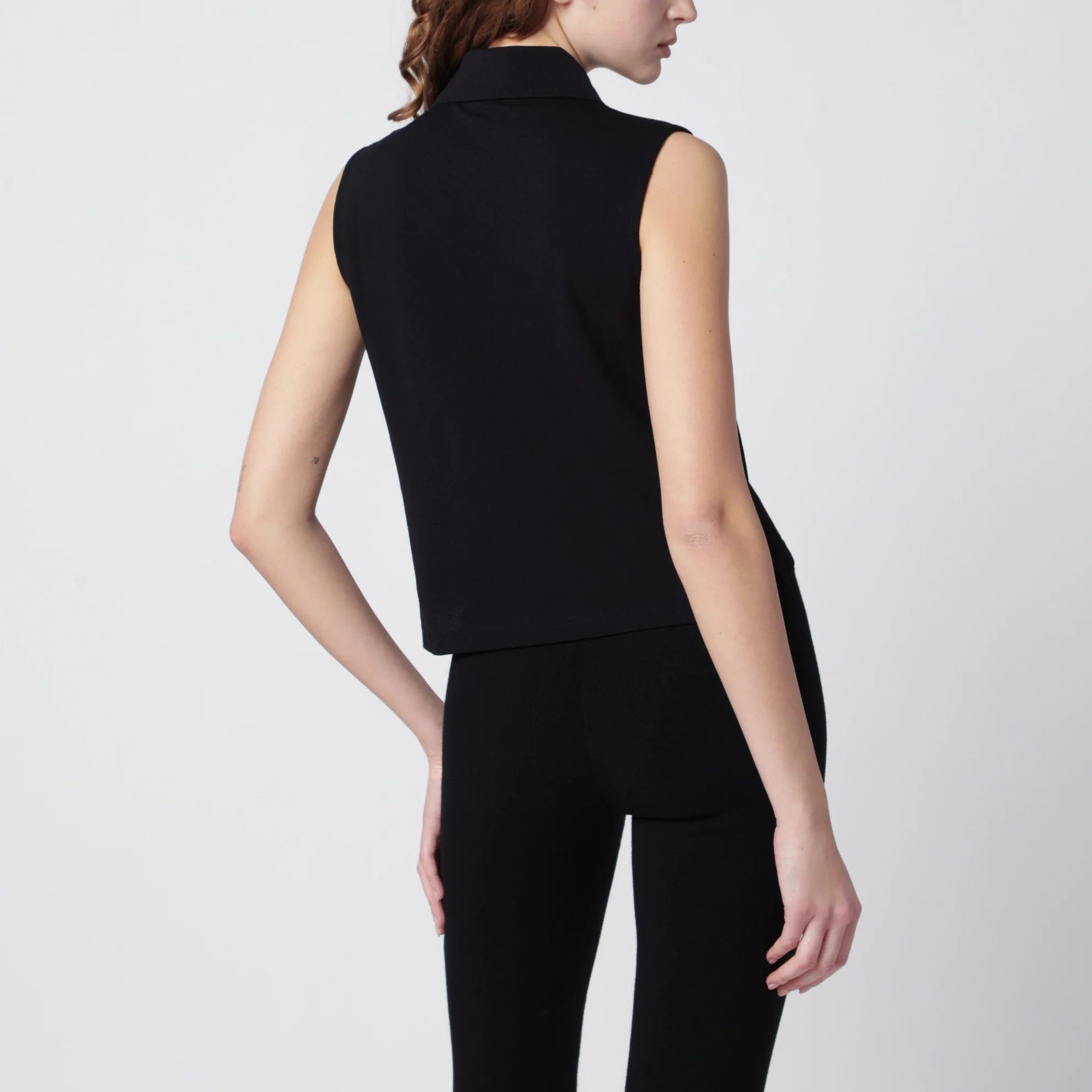 Saint Laurent Paris o1d2blof0526 Sleeveless Polo Shirt With Cassandre Logo Size M / US 6-8 / IT 42-44 - 3 Thumbnail