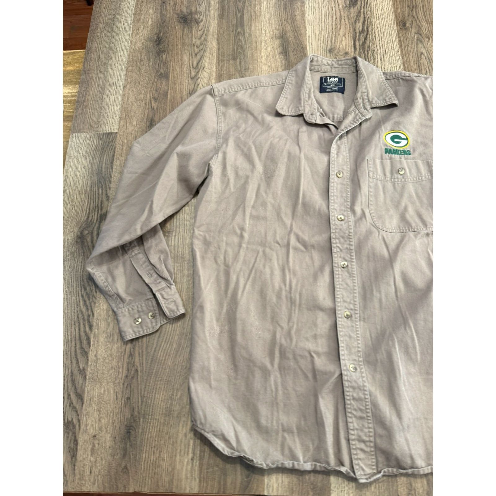 Lee Lee Sport Shirt Men's Medium Long Sleeve Button Up Wisconsin Green Bay Packers Shirt Size US M / EU 48-50 / 2 - 4 Thumbnail