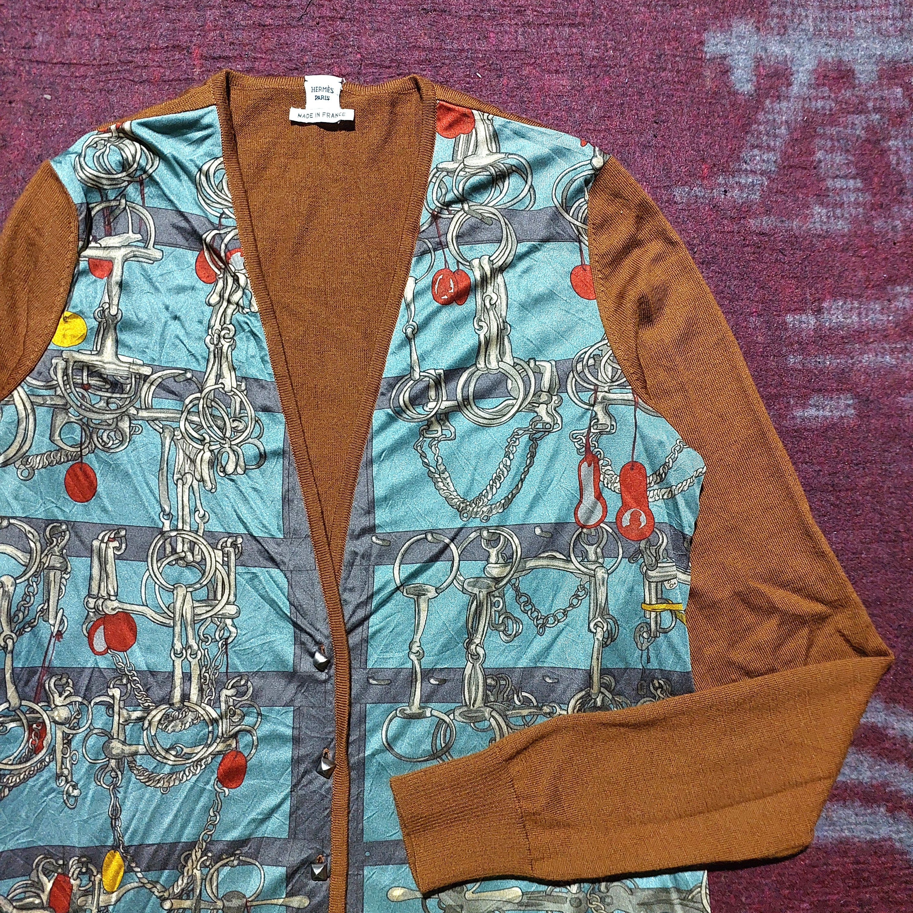 Hermes Hermes by Maison Margiela chain iron button cashmere cardi Size S / US 4 / IT 40 - 2 Thumbnail