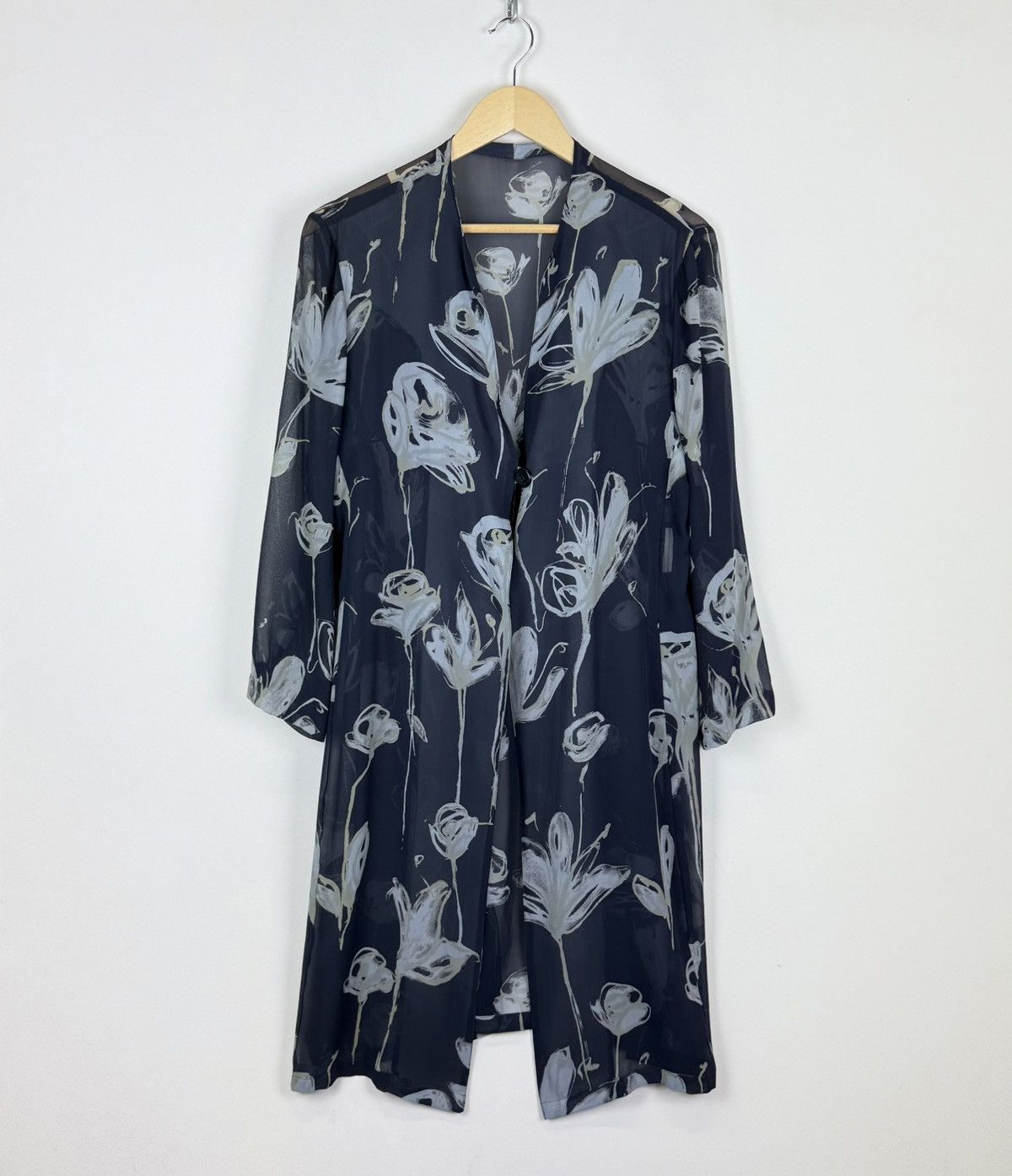 Burberry Vintage Burberrys Silk Sheer Longline Cardigan Cover up Top Size M / US 6-8 / IT 42-44 - 2 Thumbnail