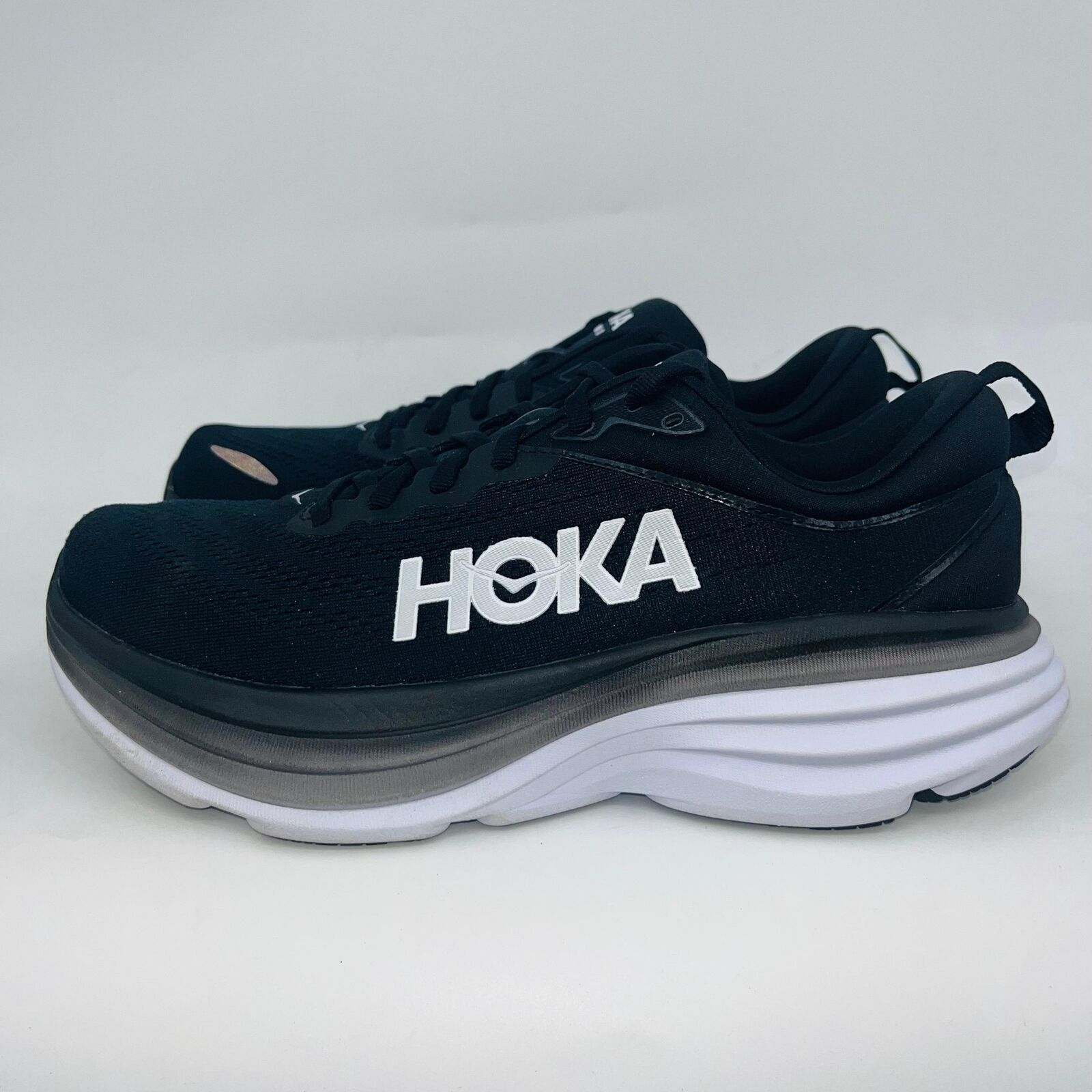 Hoka HOKA MENS BONDI 8 WHITE/BLACK RUNNING SHOES SIZE 11.5D Size US 11.5 / EU 44-45 - 4 Thumbnail