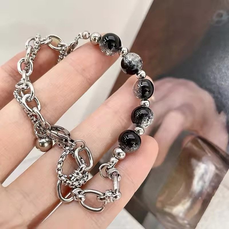 Jewelry Double Layer Link Bead Splicing Bracelets Size ONE SIZE - 6 Thumbnail