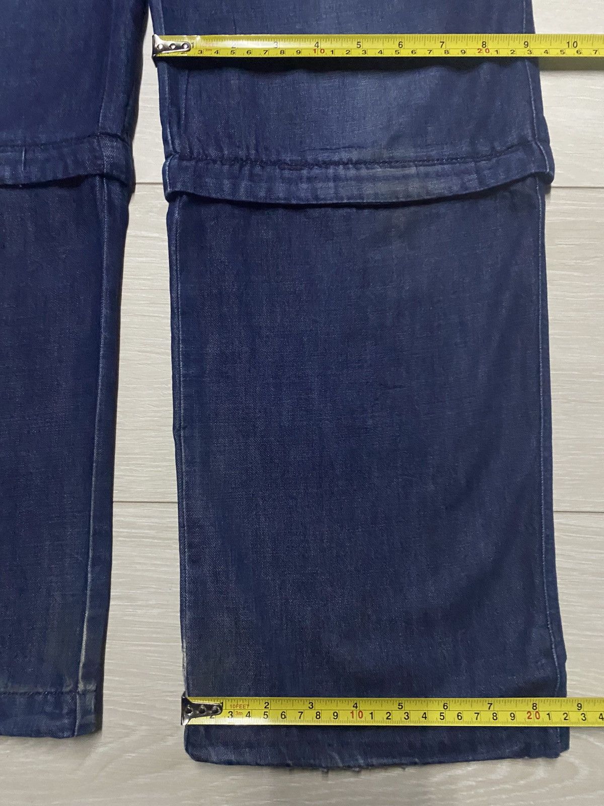 Japanese Brand Blue Multi Layer Panel Cargo Pants Wide Leg Distressed Size US 30 / EU 46 - 16 Thumbnail