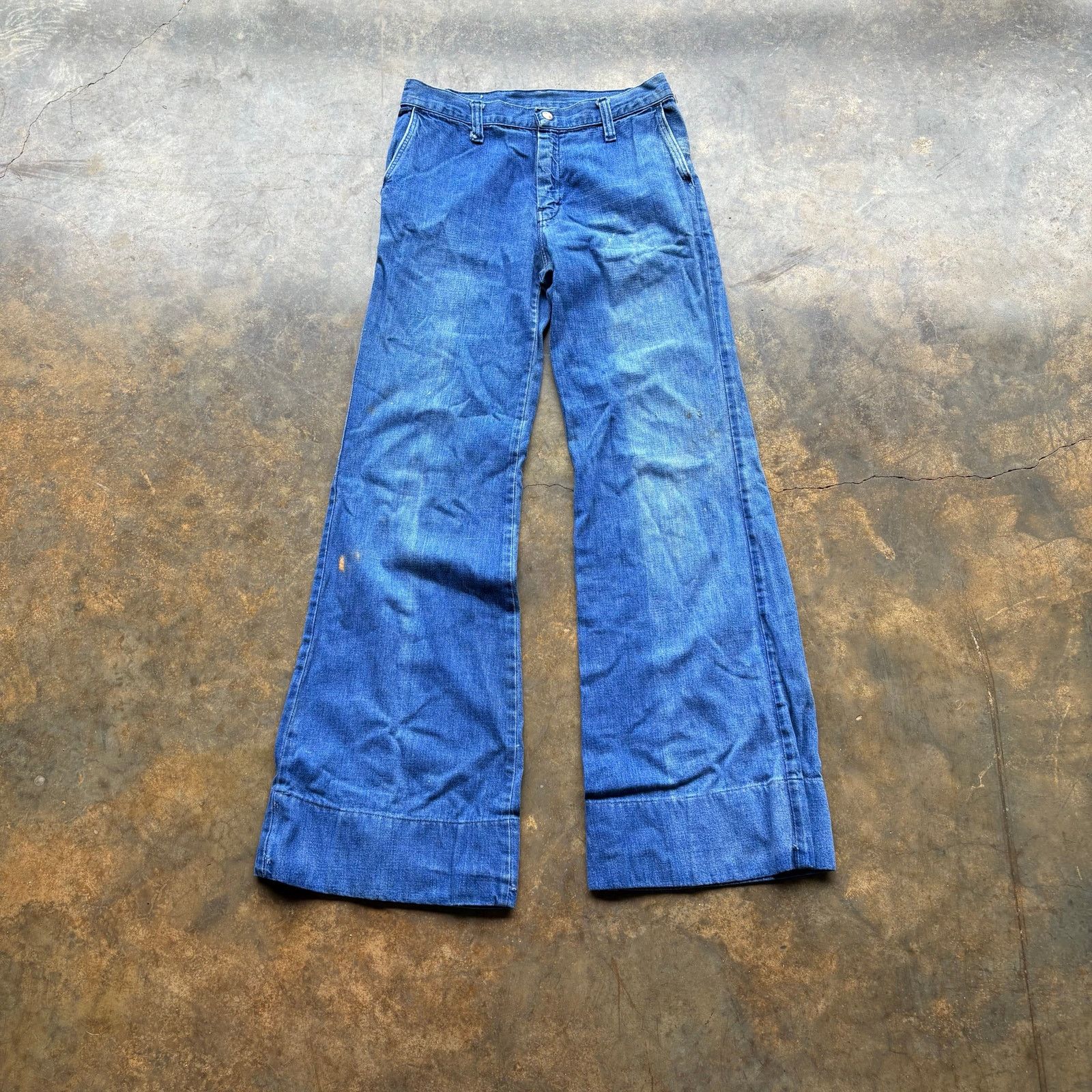 Vintage True Vintage 60s 70s Jc Penny Bells Blue Jeans Wide Flares Size US 28 / EU 44 - 4 Thumbnail