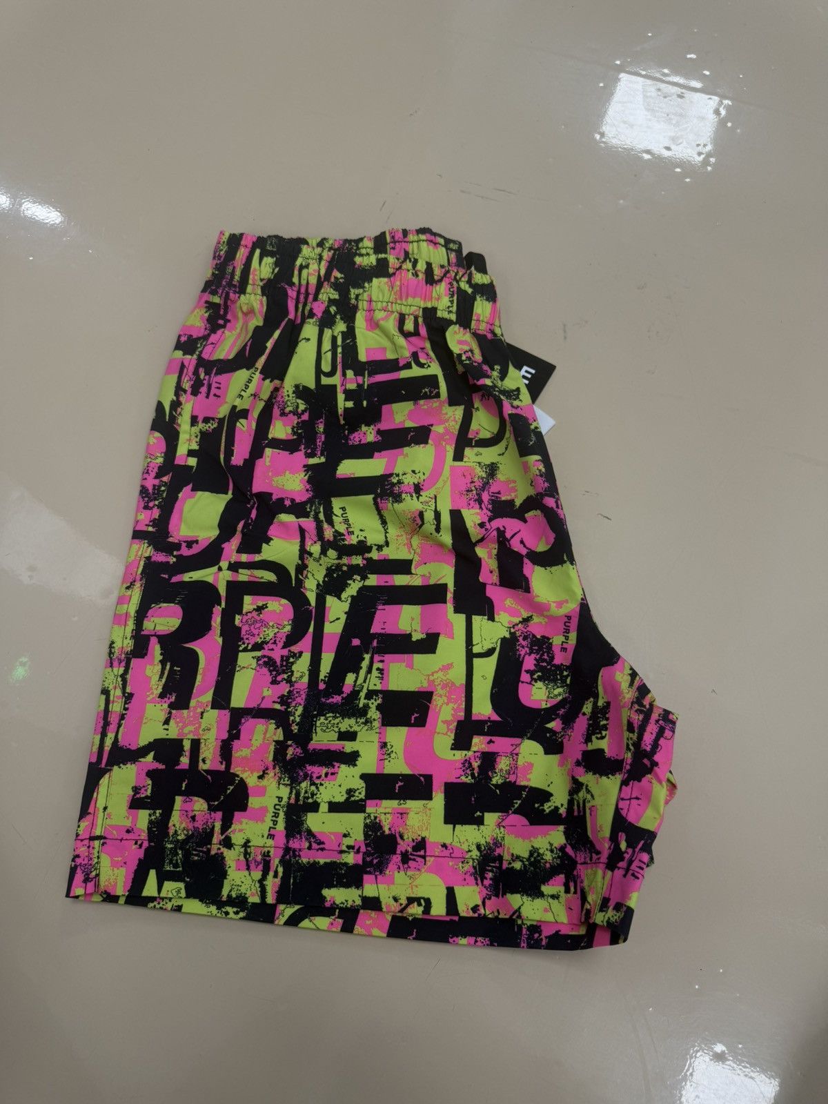 Purple Brand Purple Brand Pink Lime Multilogo Swimshorts Size US 32 / EU 48 - 7 Thumbnail