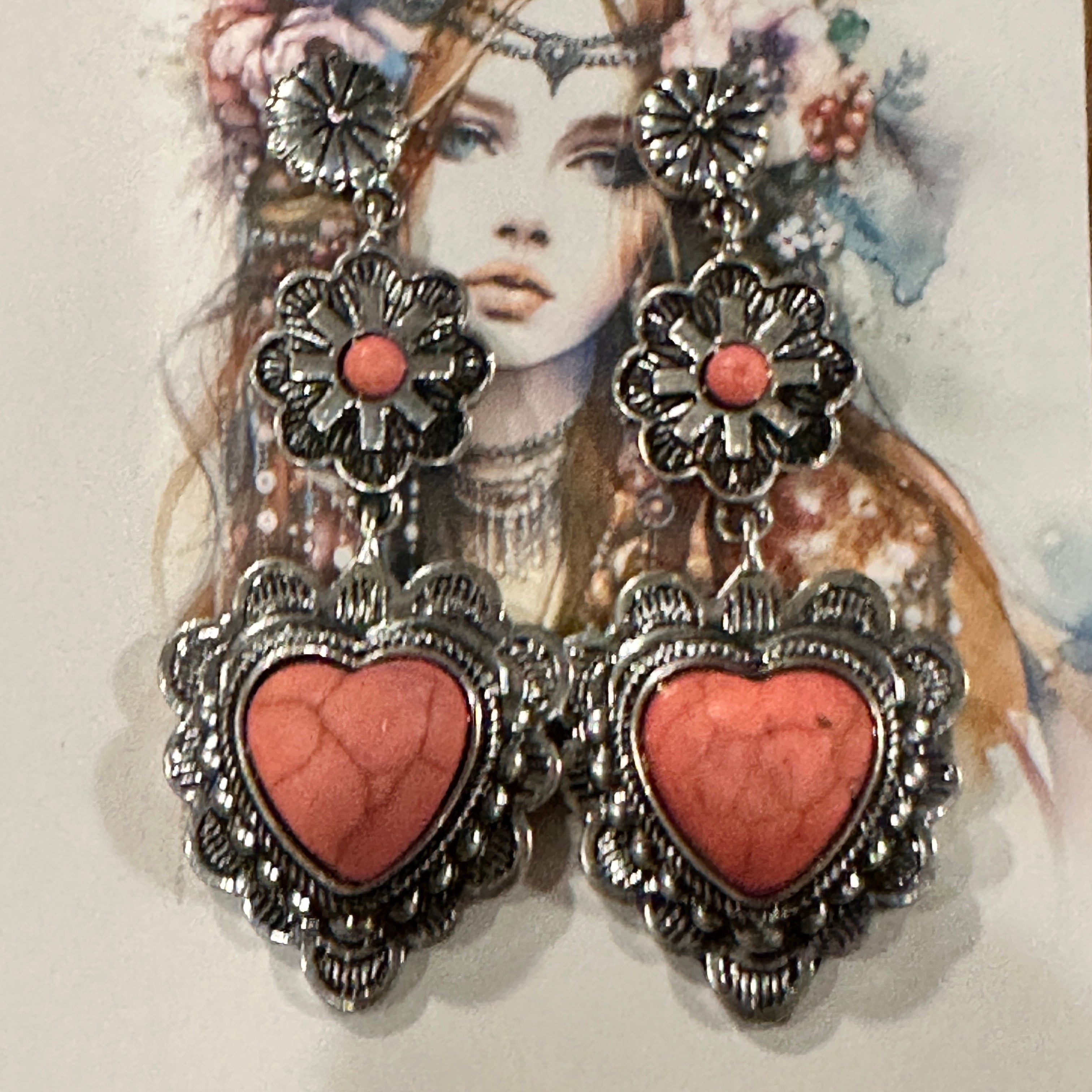 Other Playful Pink Heart Western Charm Earrings Size ONE SIZE - 6 Thumbnail