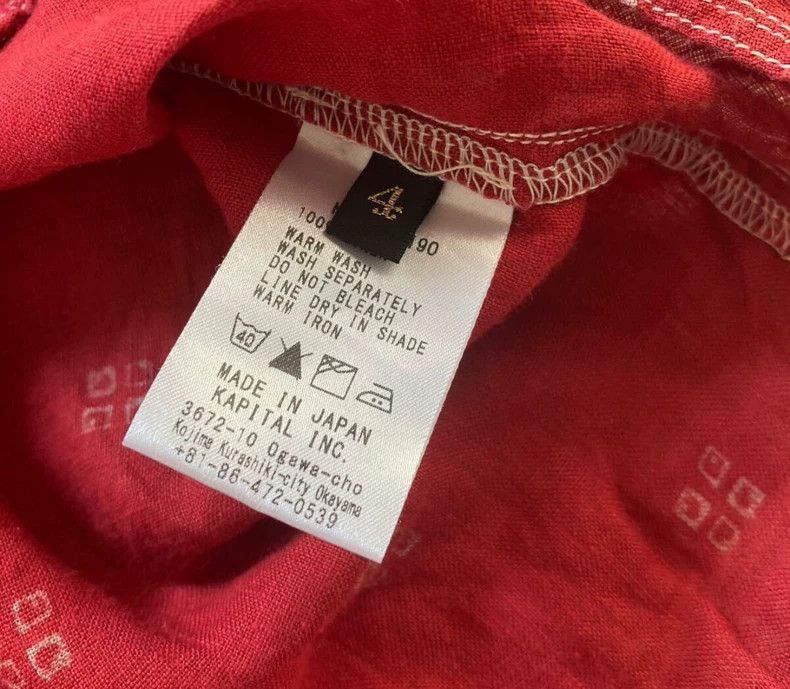 Kapital Kapital Red full-print linen shirt Size US XL / EU 56 / 4 - 6 Thumbnail