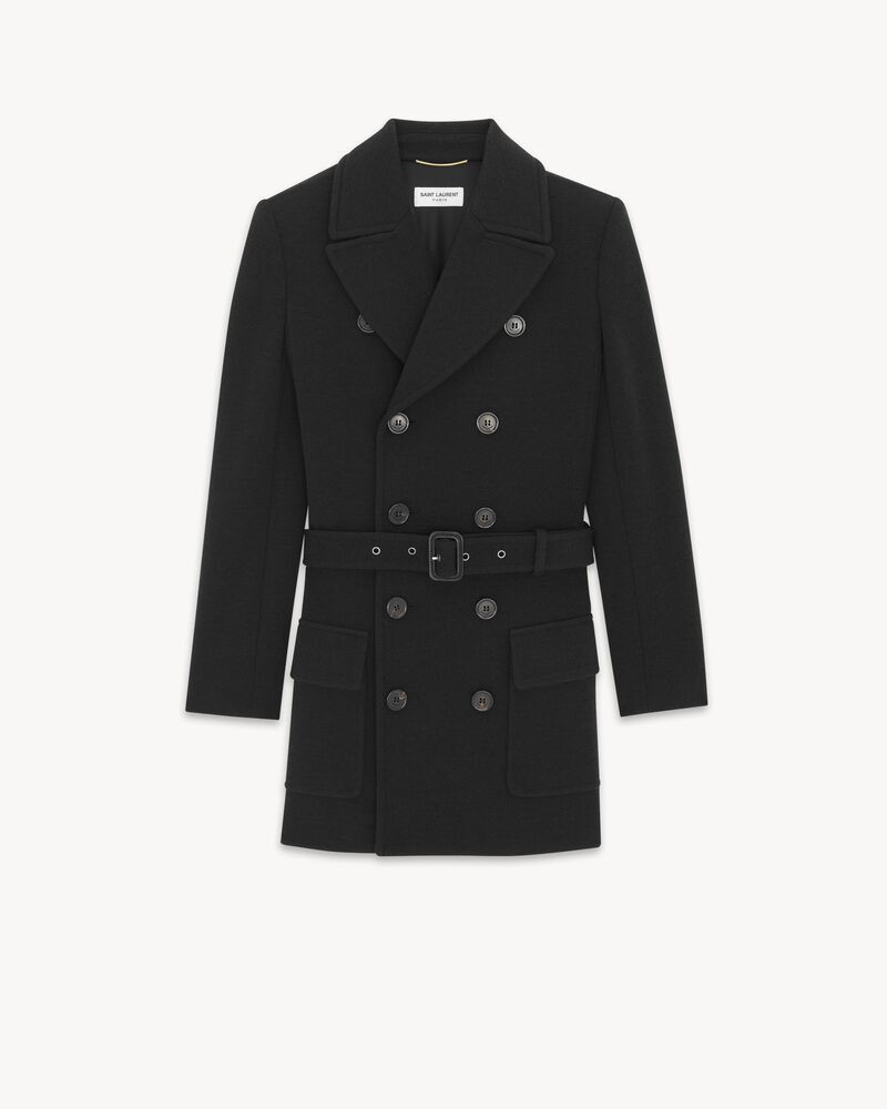 Saint Laurent Paris o1b1hav111125 Saharienne Jacket in Wool Jersey in Black Size XL / US 12-14 / IT 48-50 - 1 Thumbnail