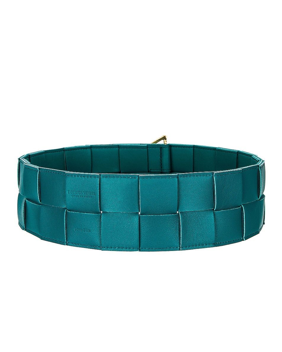 Bottega Veneta o1n1vont0425 Size: 75 / Maxi Intreccio Belt in Mallard Blue Size ONE SIZE - 2 Thumbnail