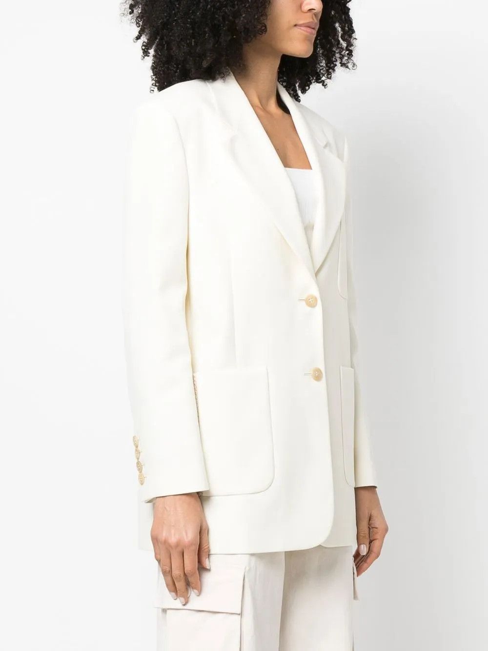 Palm Angels o1y1125 Blazer in Ivory Size S / US 4 / IT 40 - 3 Thumbnail