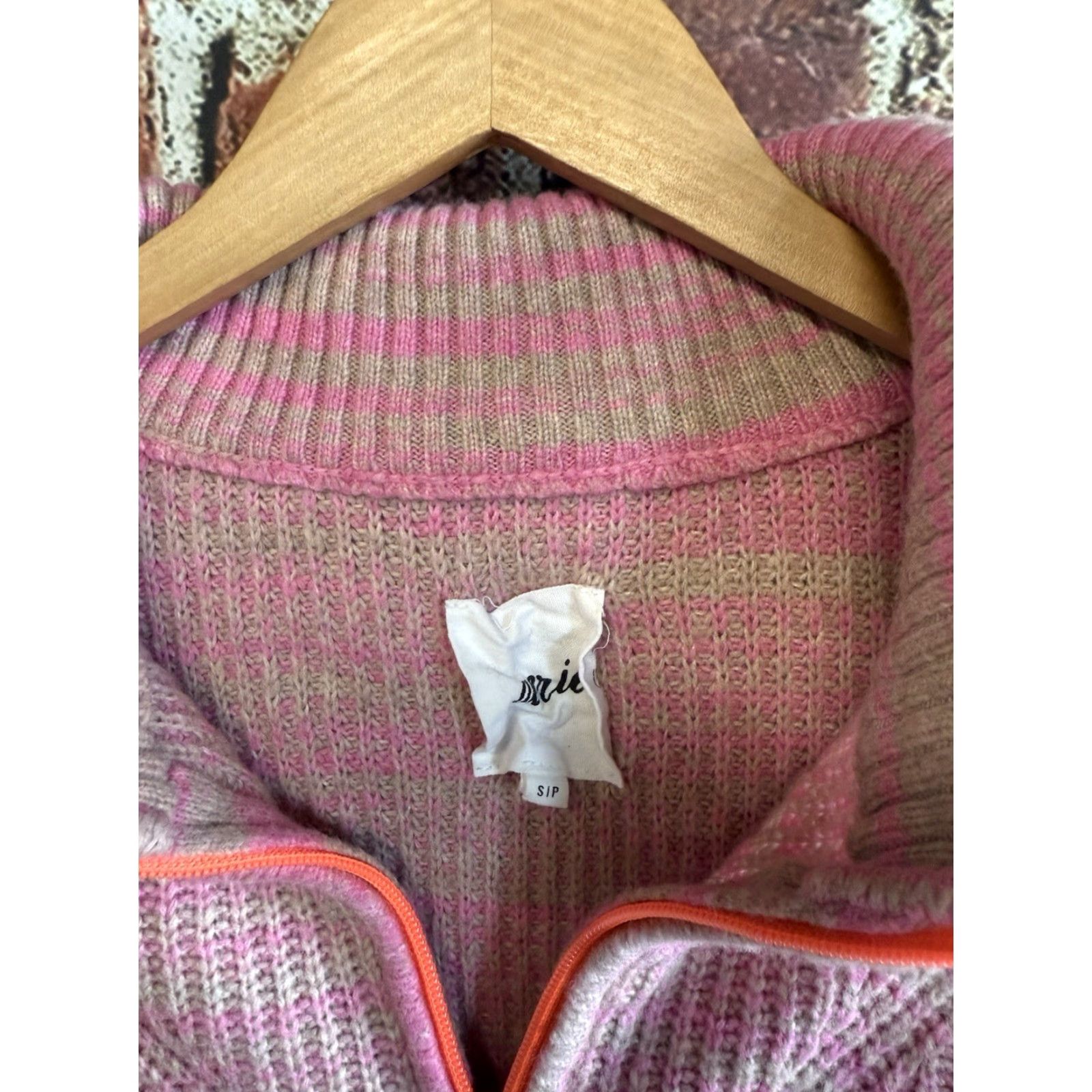 Vintage Aerie Womens Pink Ribbed Knit Sweatshirt 1/4 Zip Pullover Size Small Size S / US 4 / IT 40 - 3 Thumbnail