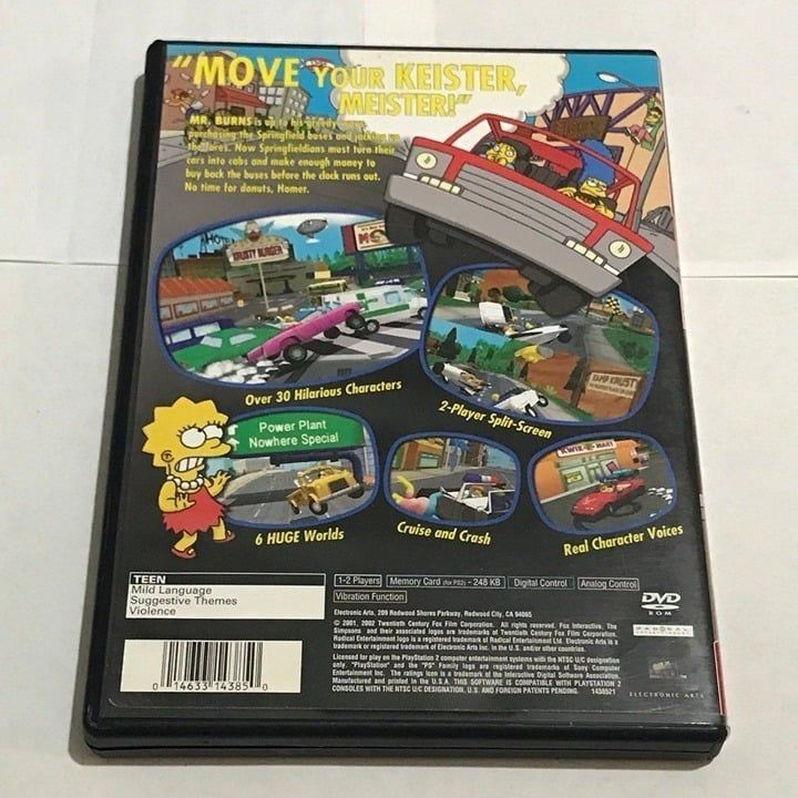 Other PS2 The Simpsons Road Rage Playstation 2 CIB Complete With M Size ONE SIZE - 2 Thumbnail